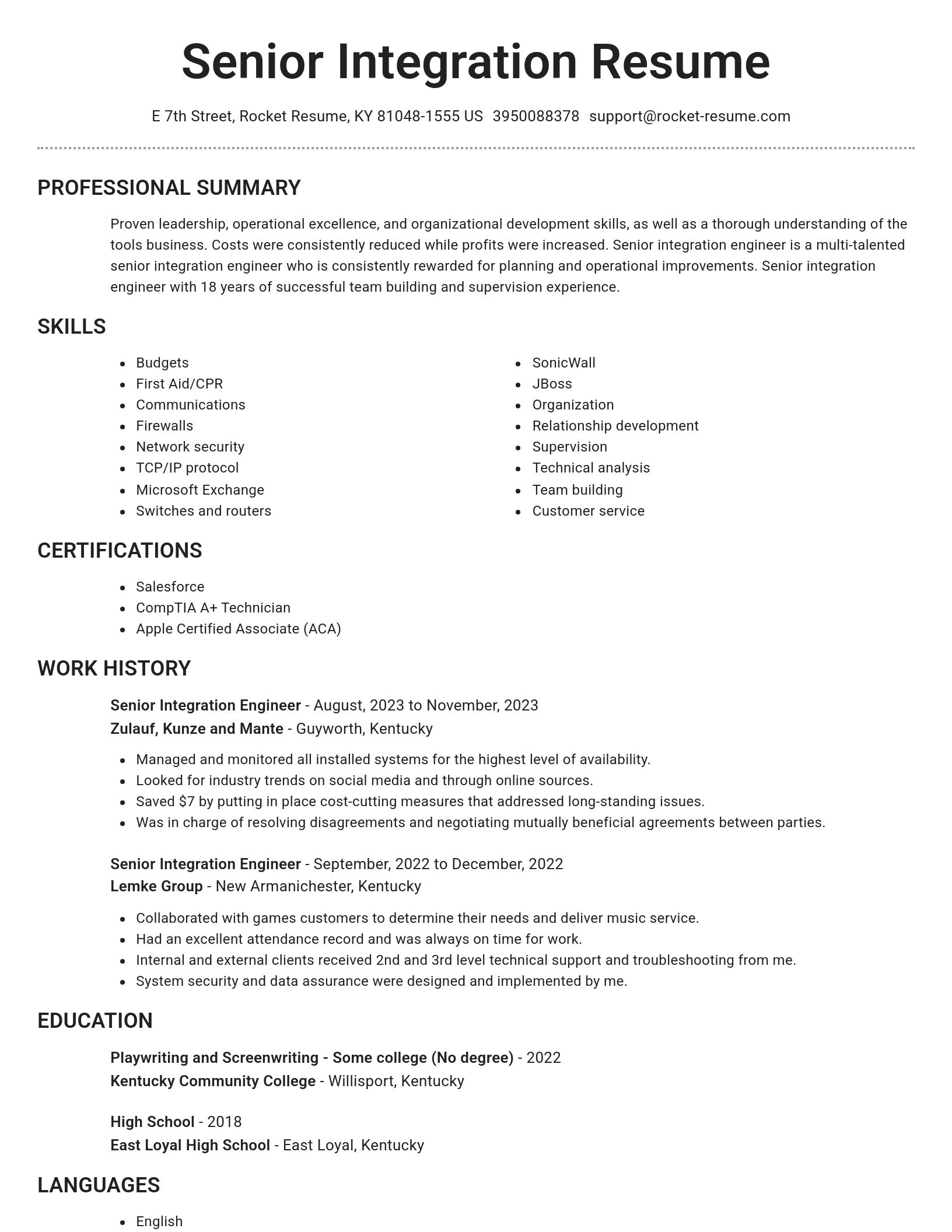 Brilliant resume template