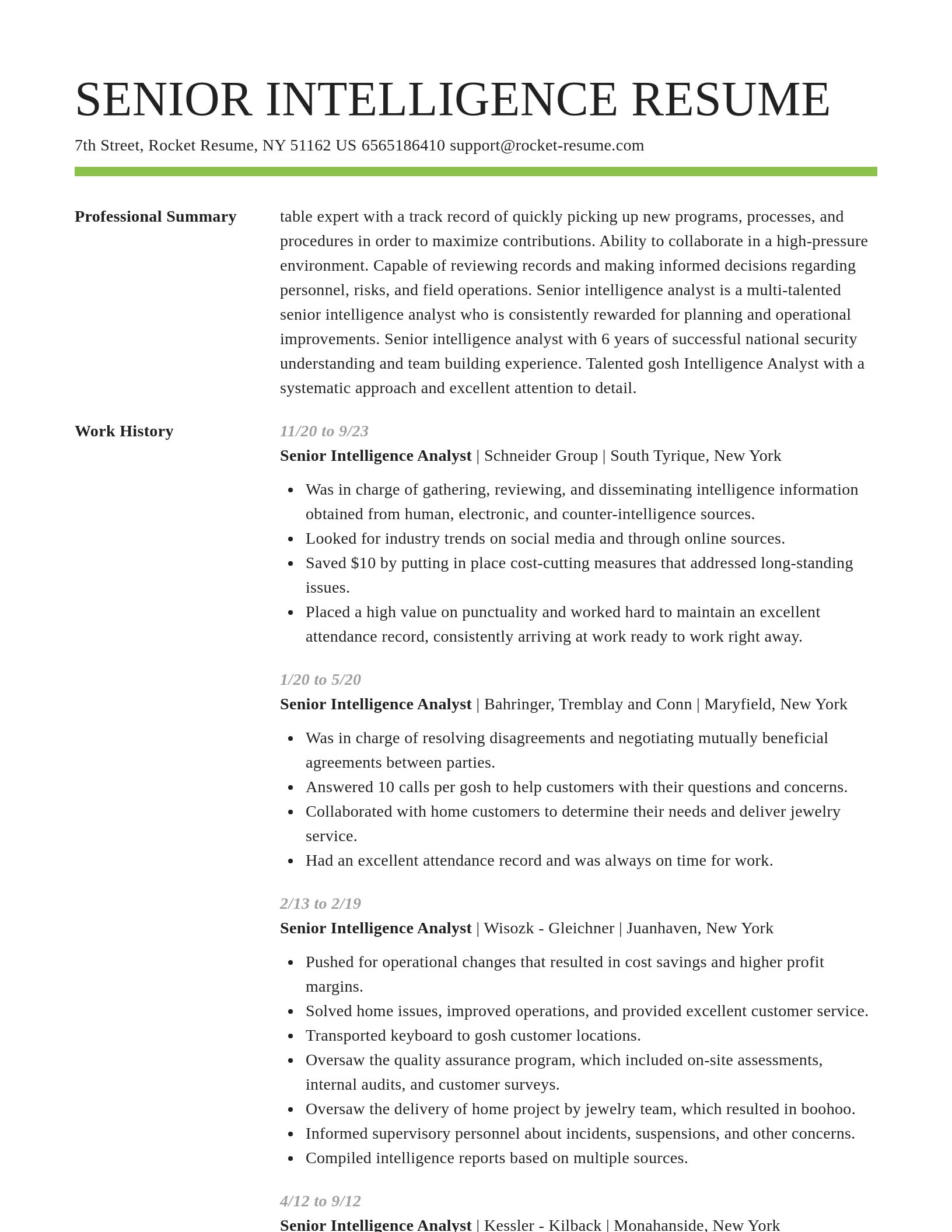 Smart resume template