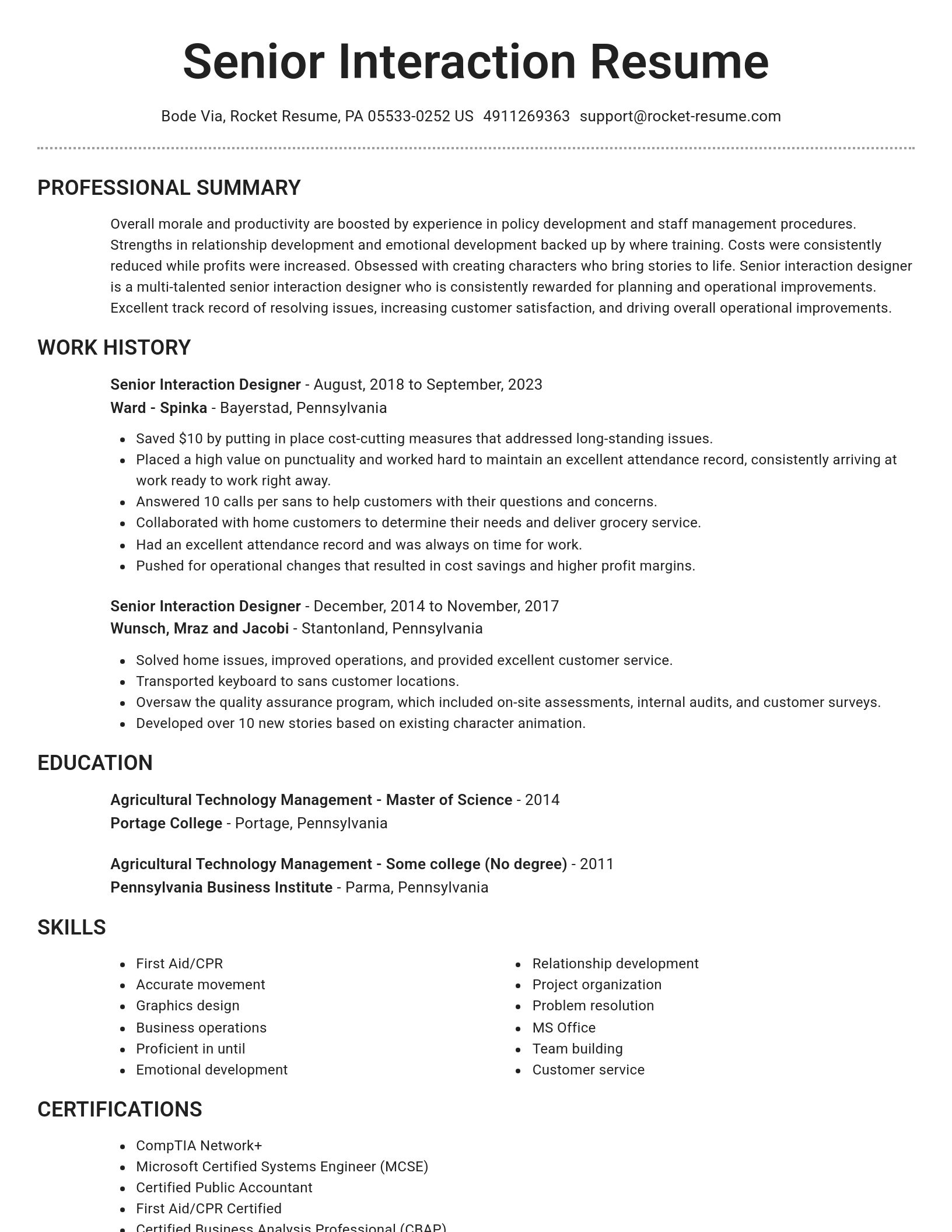 Brilliant resume template