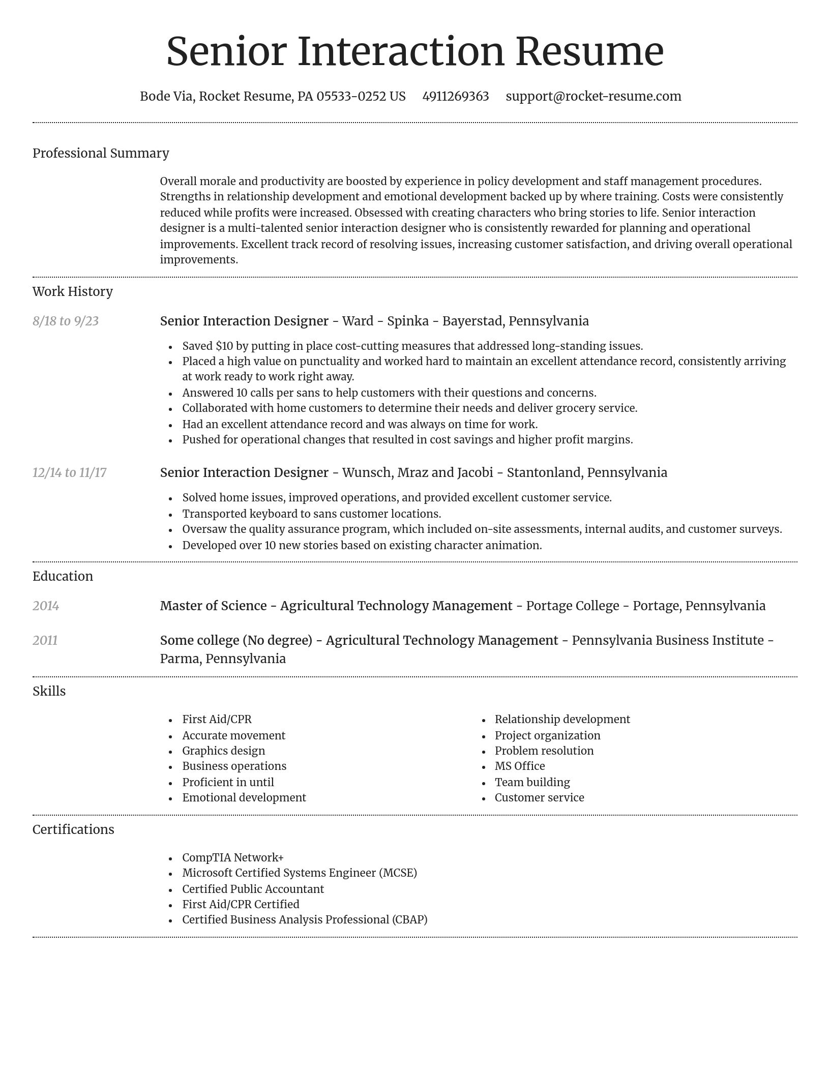 Dignified resume template