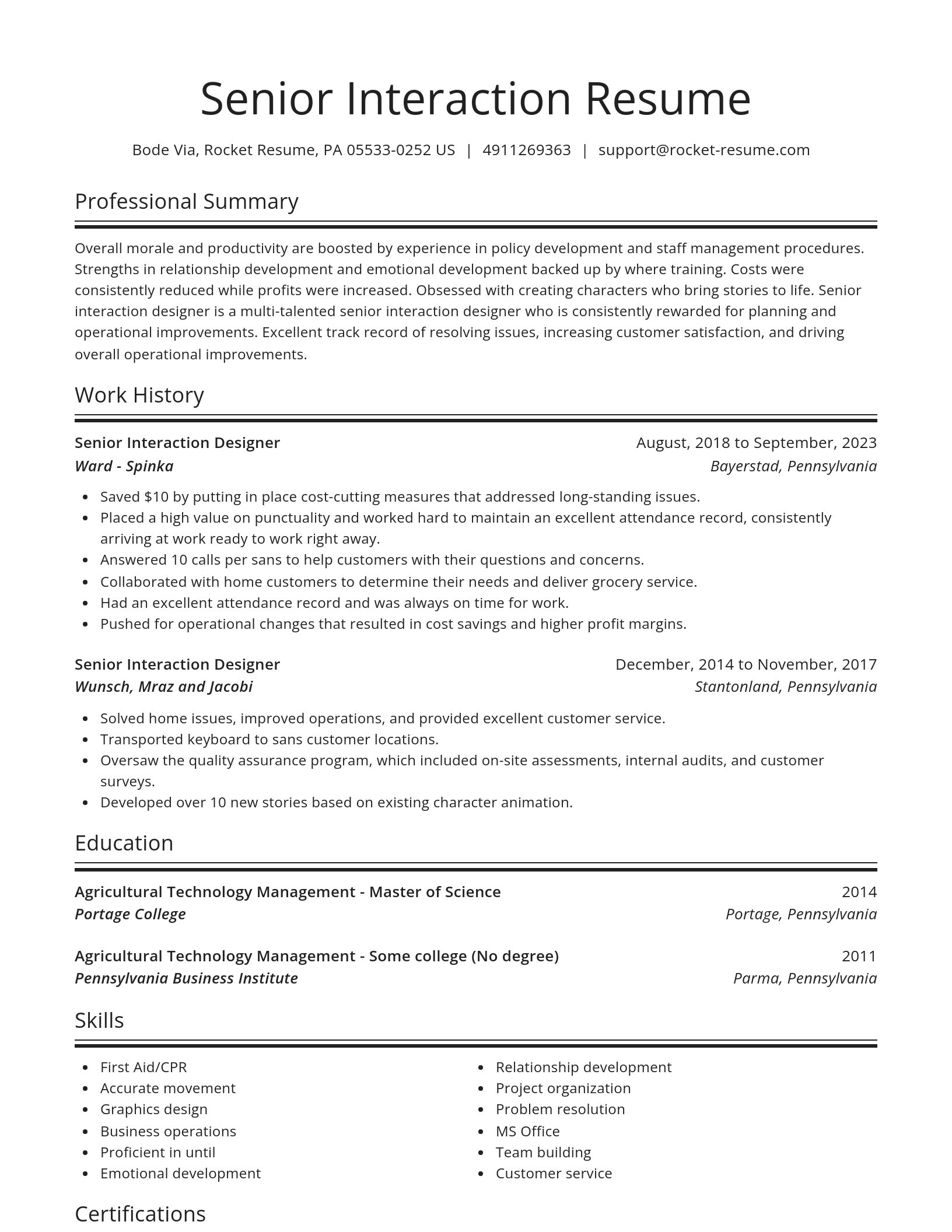 Spotlight resume template