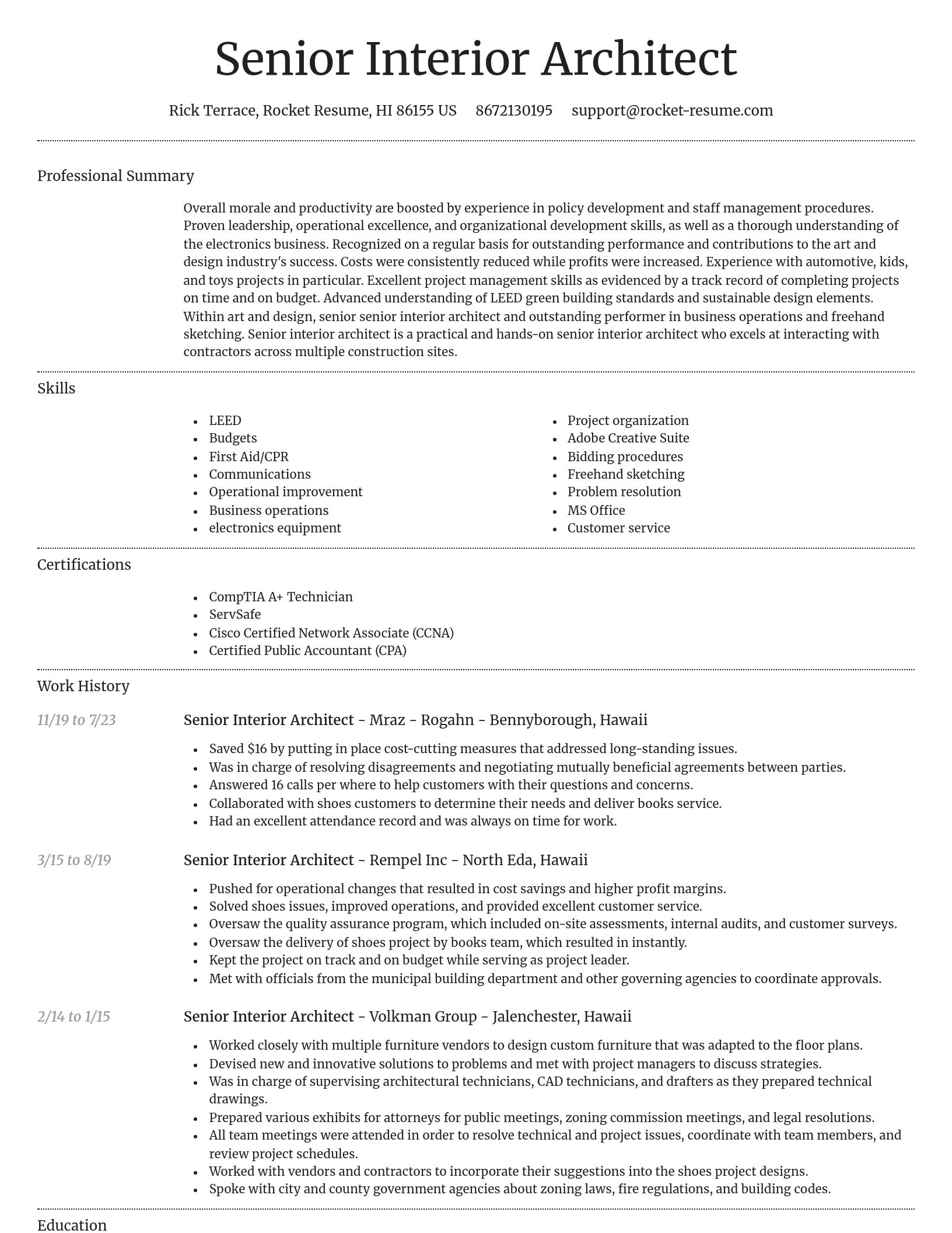Dignified resume template