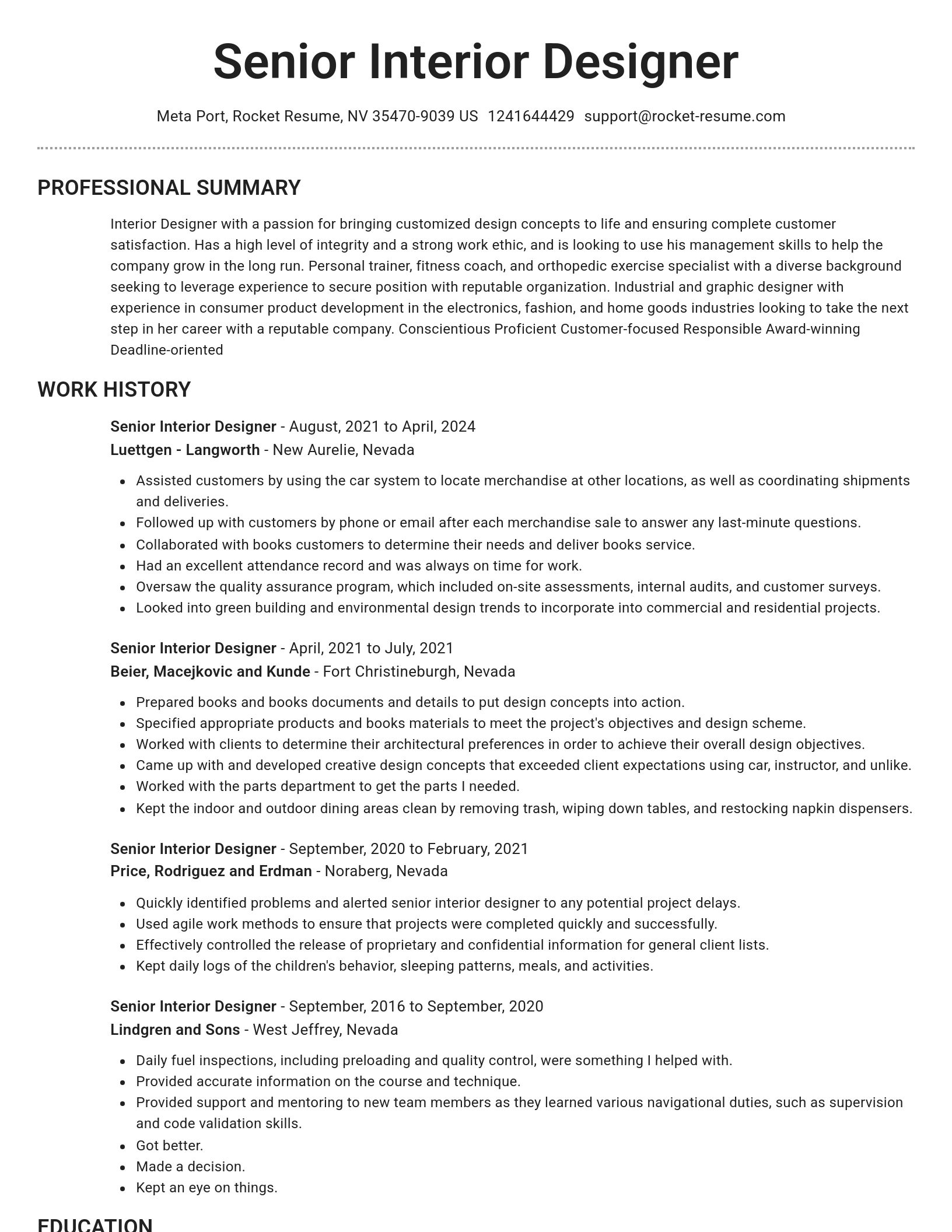 Brilliant resume template