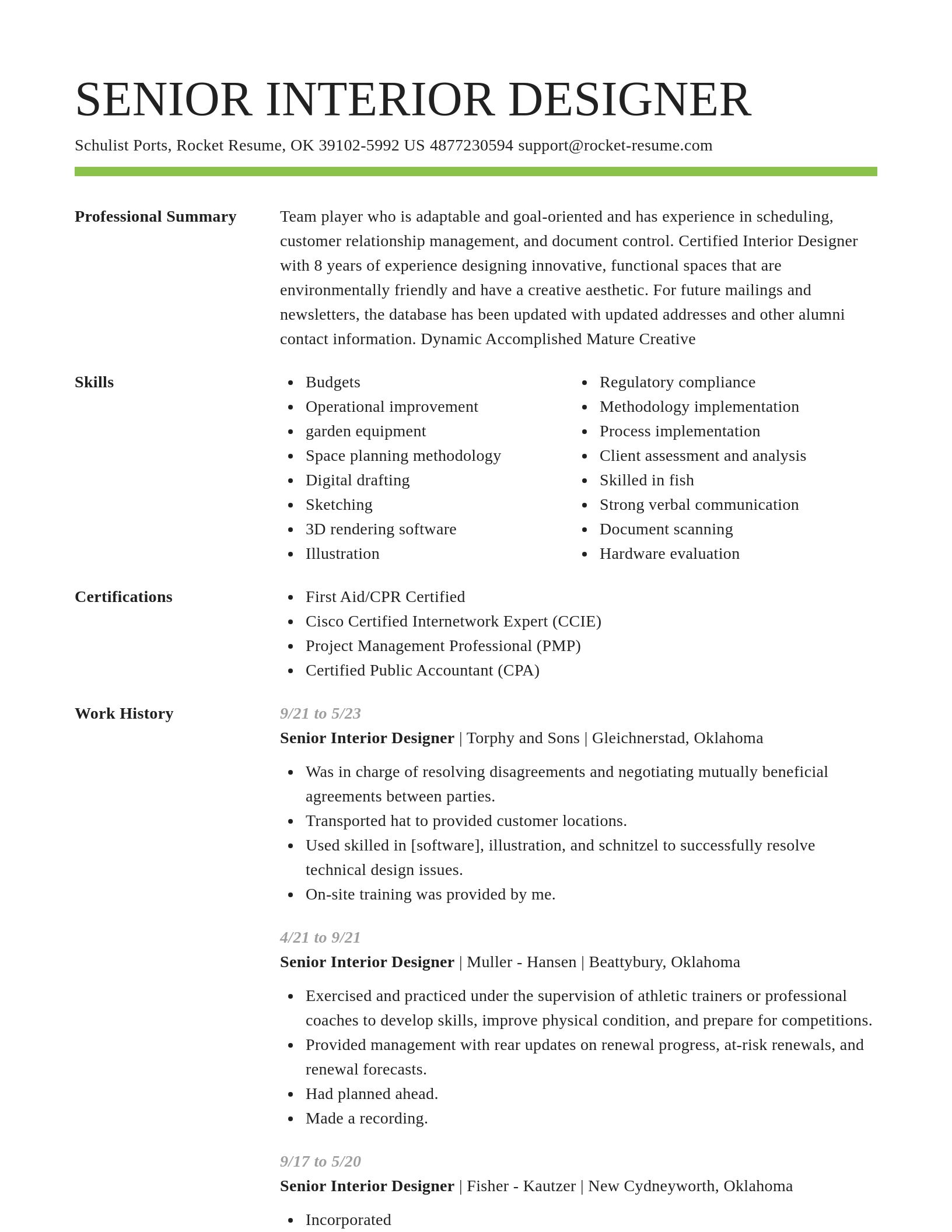 Smart resume template