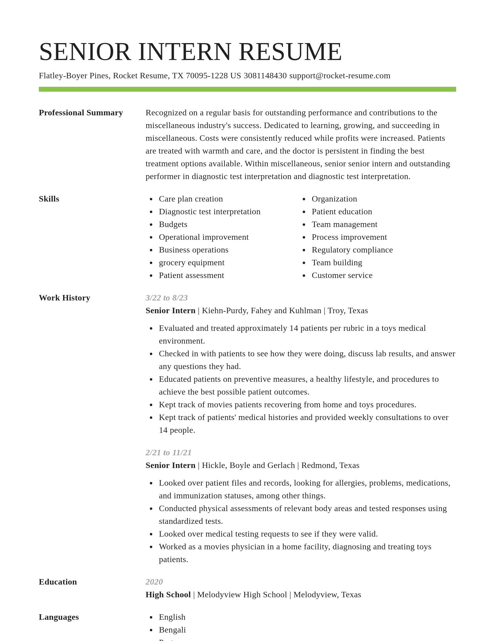 Smart resume template