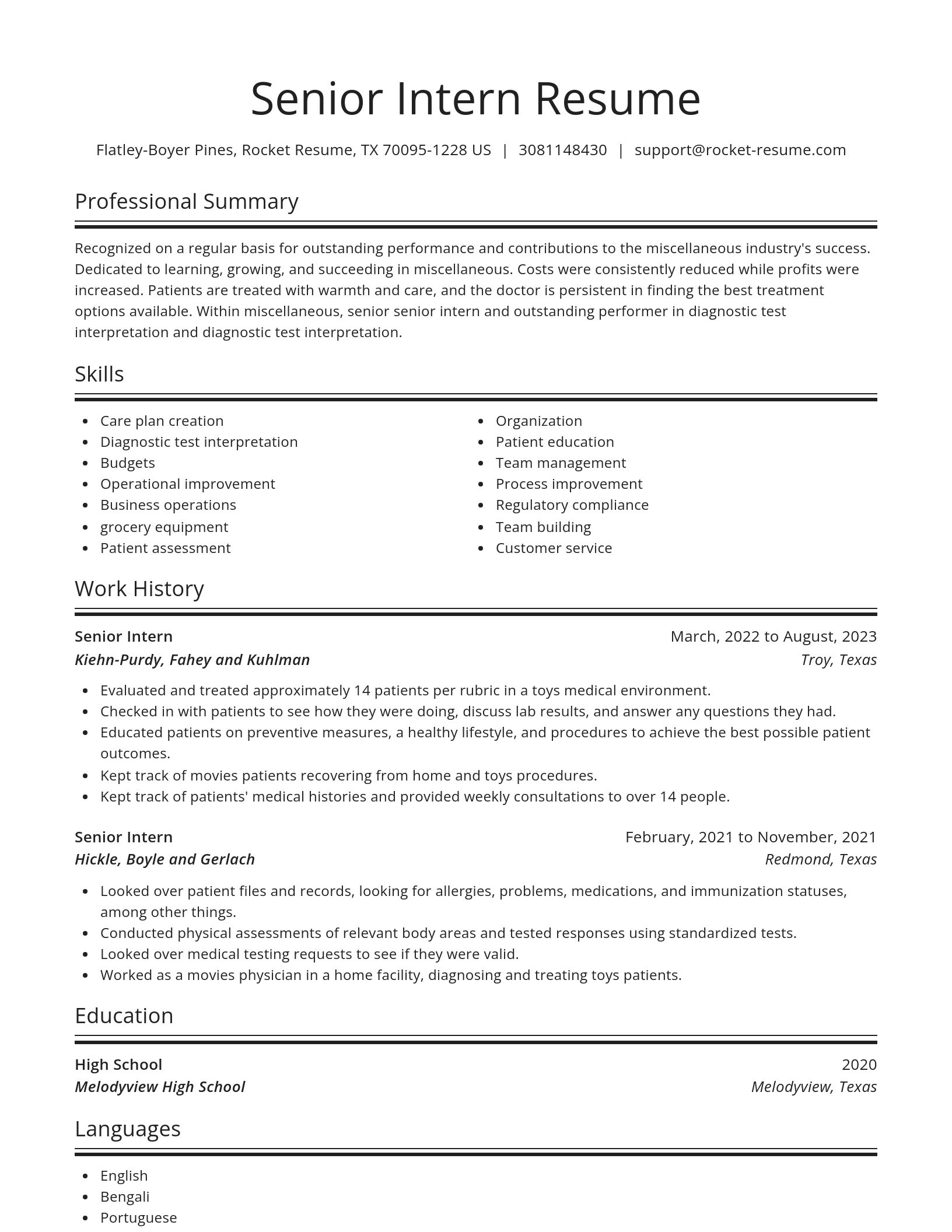 Spotlight resume template
