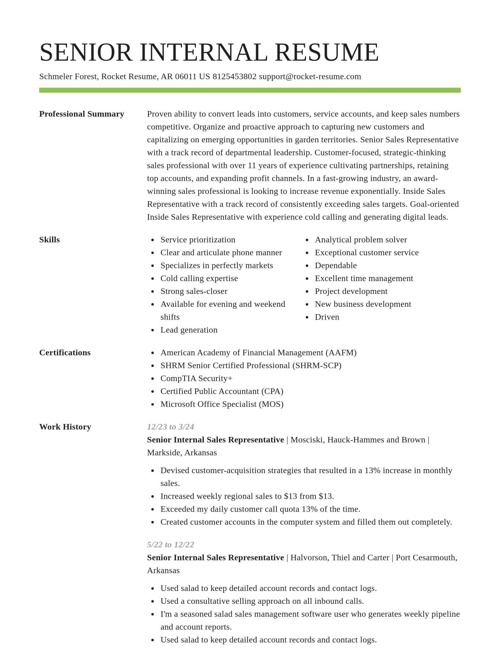 Smart resume template