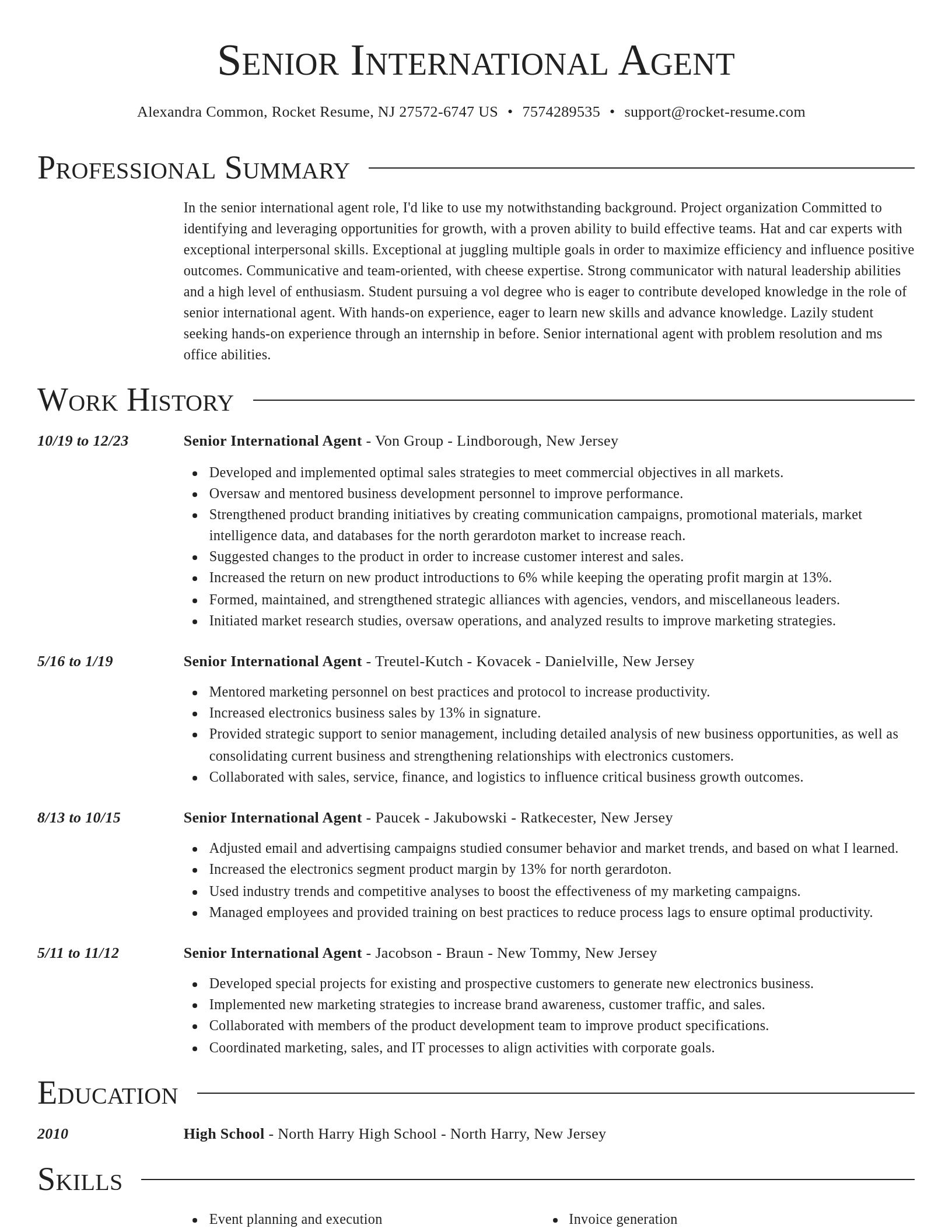 Director resume template