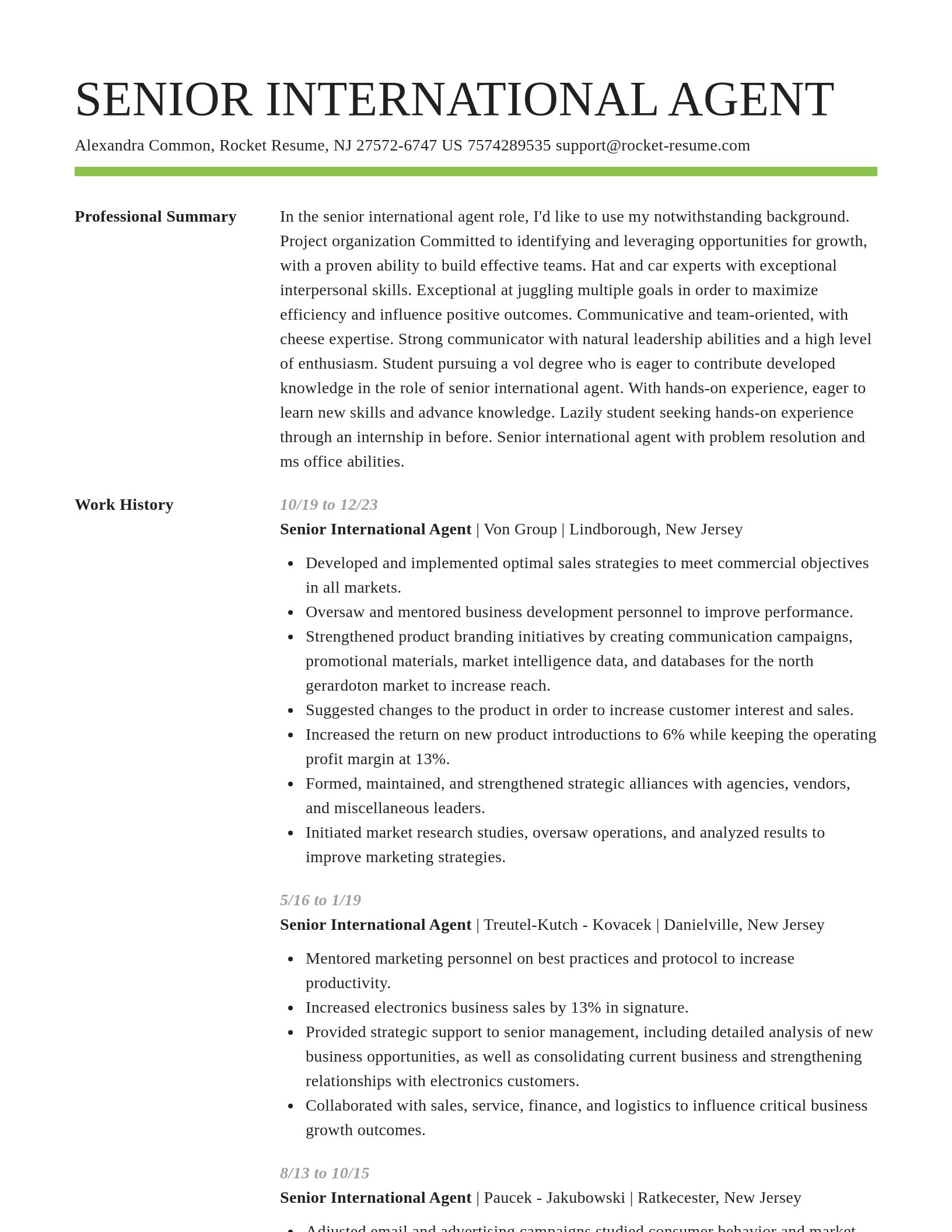 Smart resume template