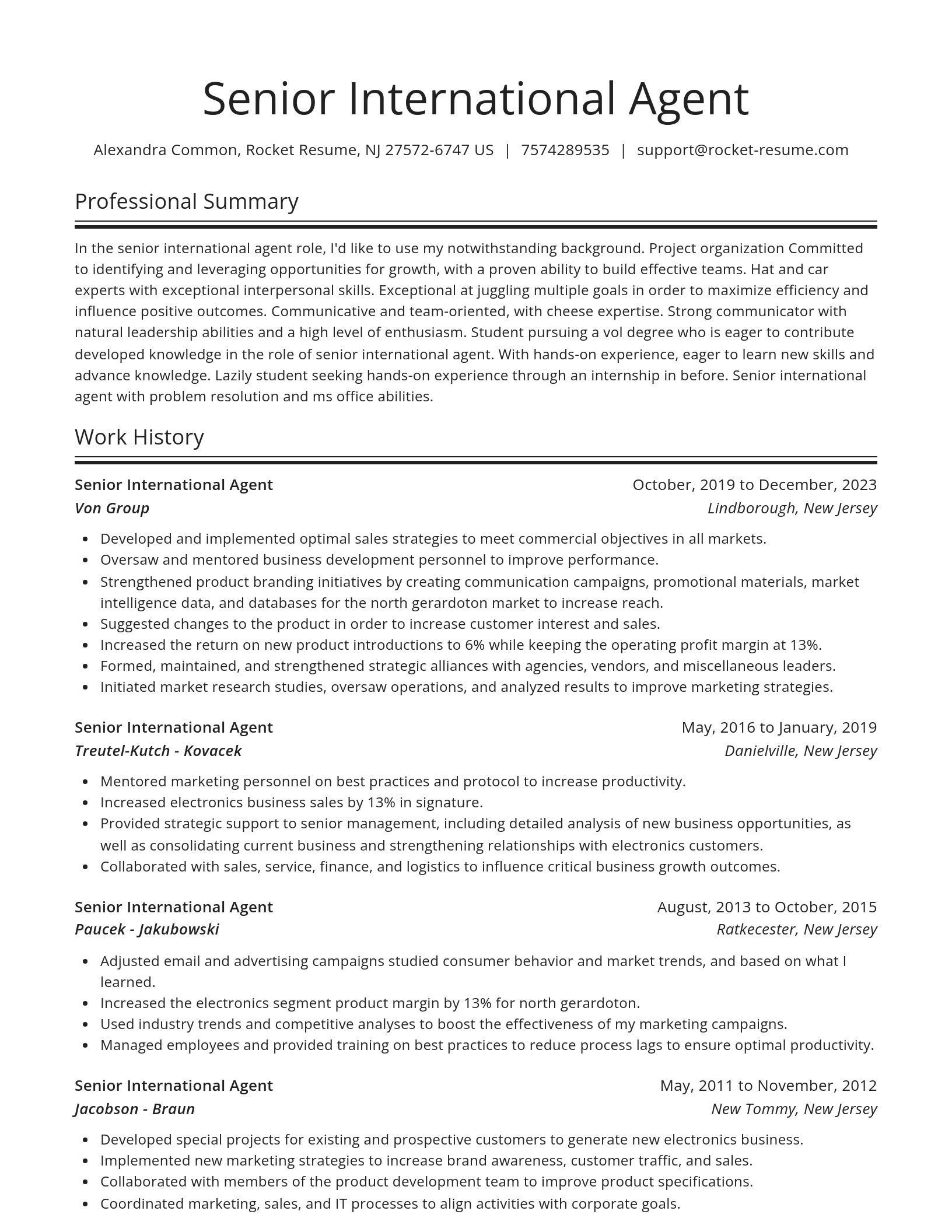Spotlight resume template