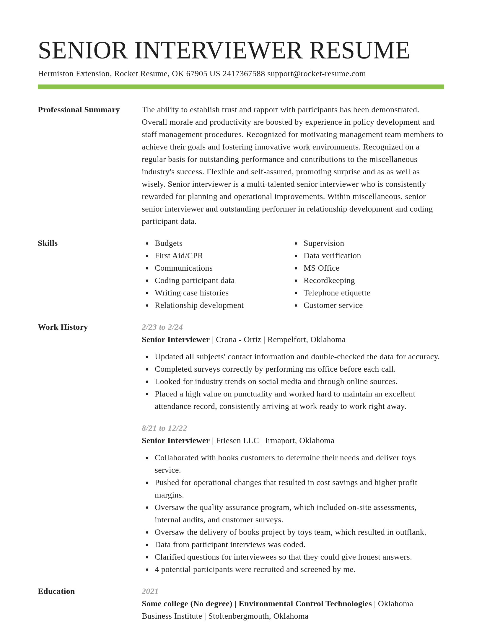 Smart resume template