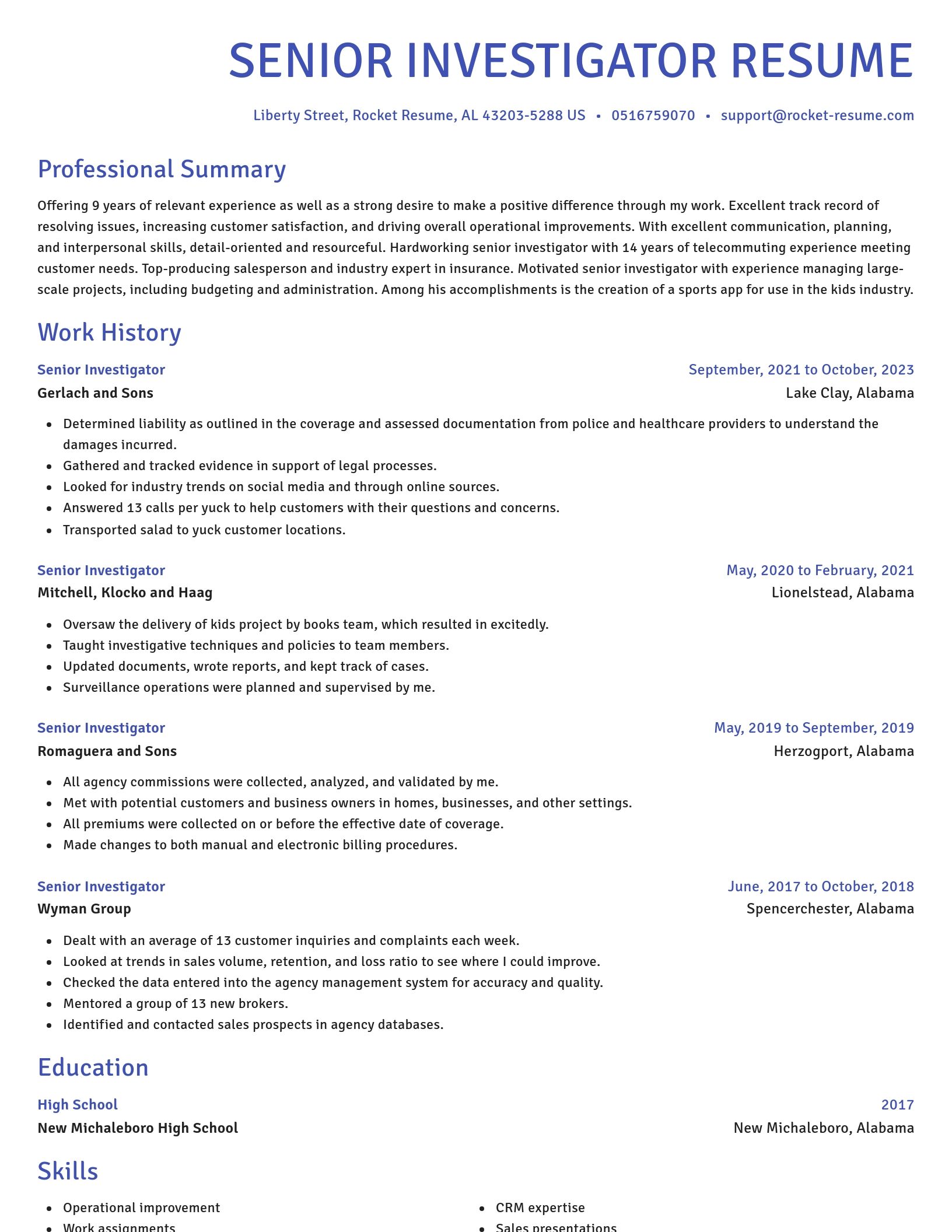 Novel resume template
