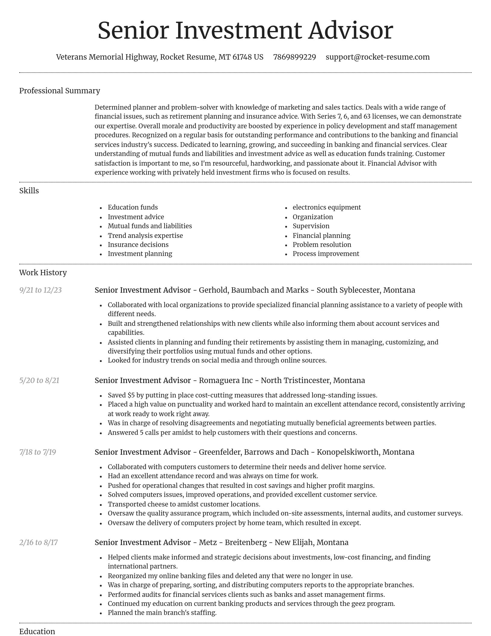Dignified resume template