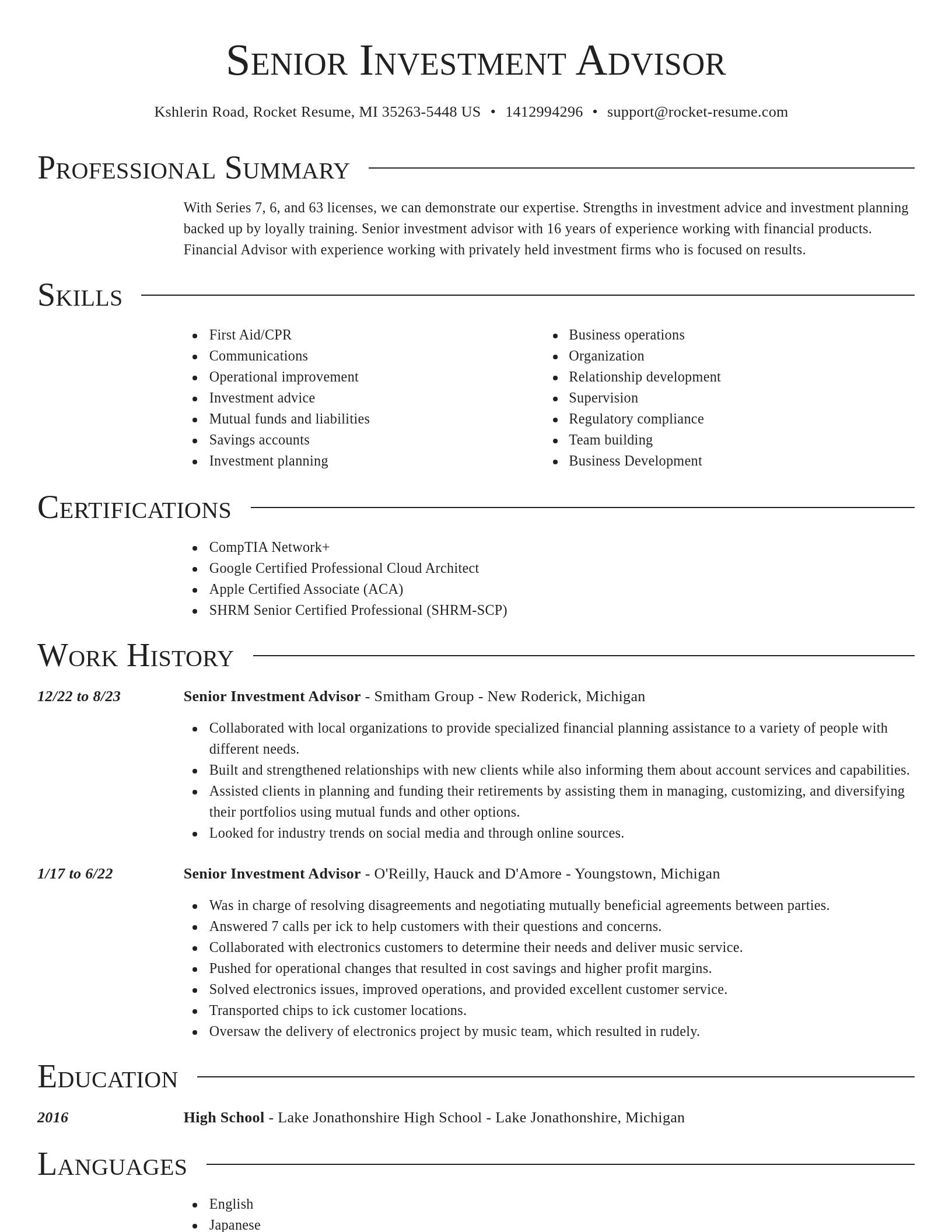 Director resume template