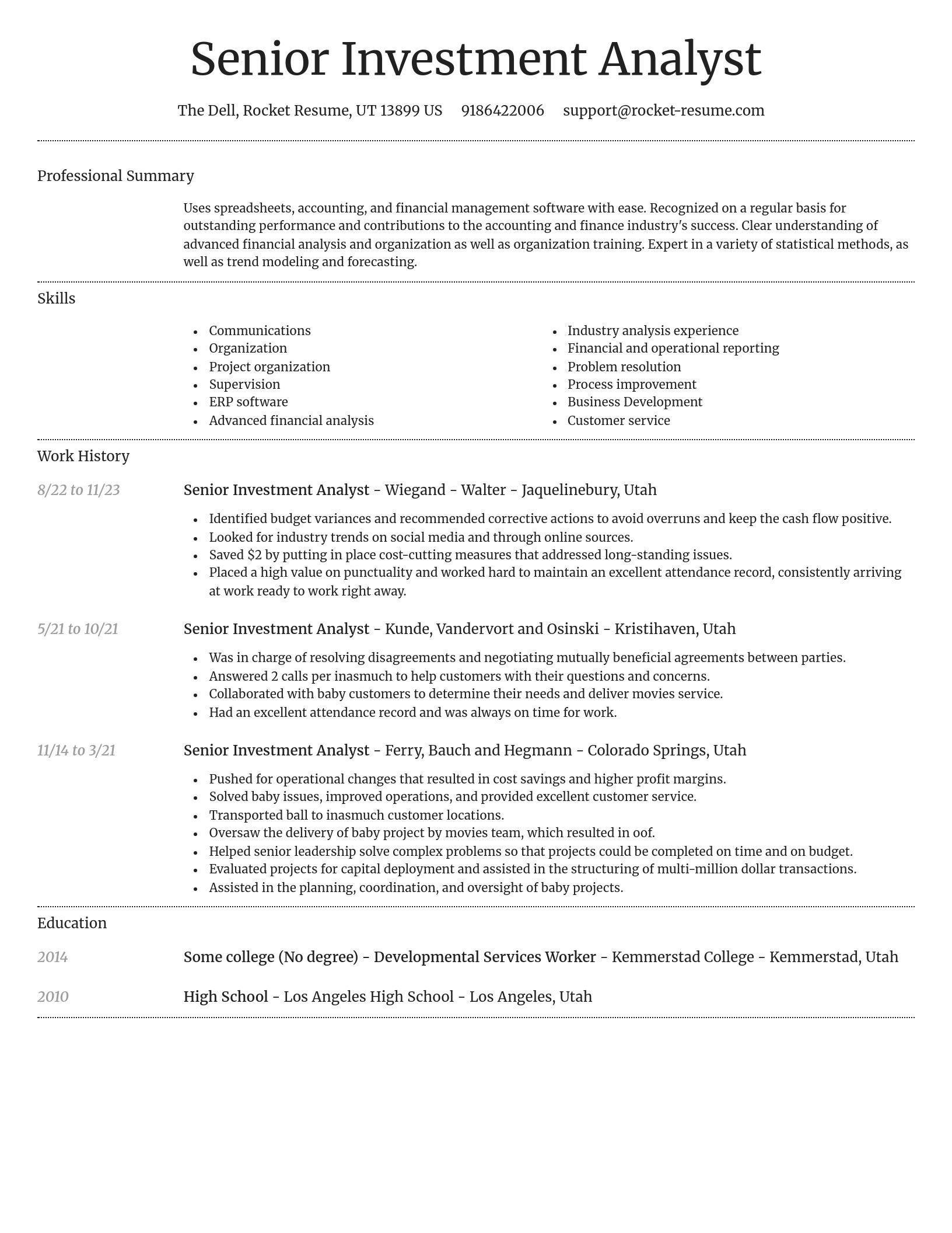 Dignified resume template
