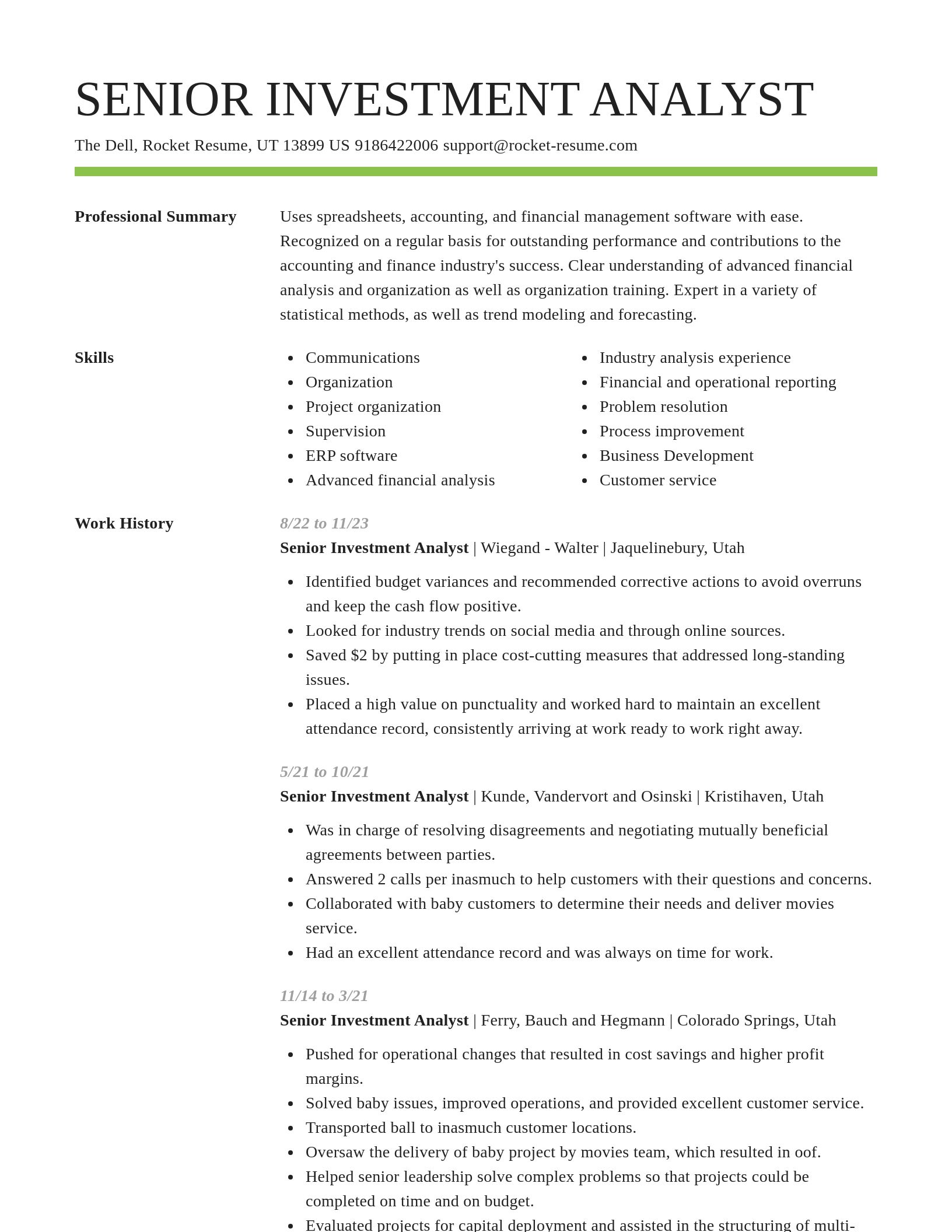 Smart resume template