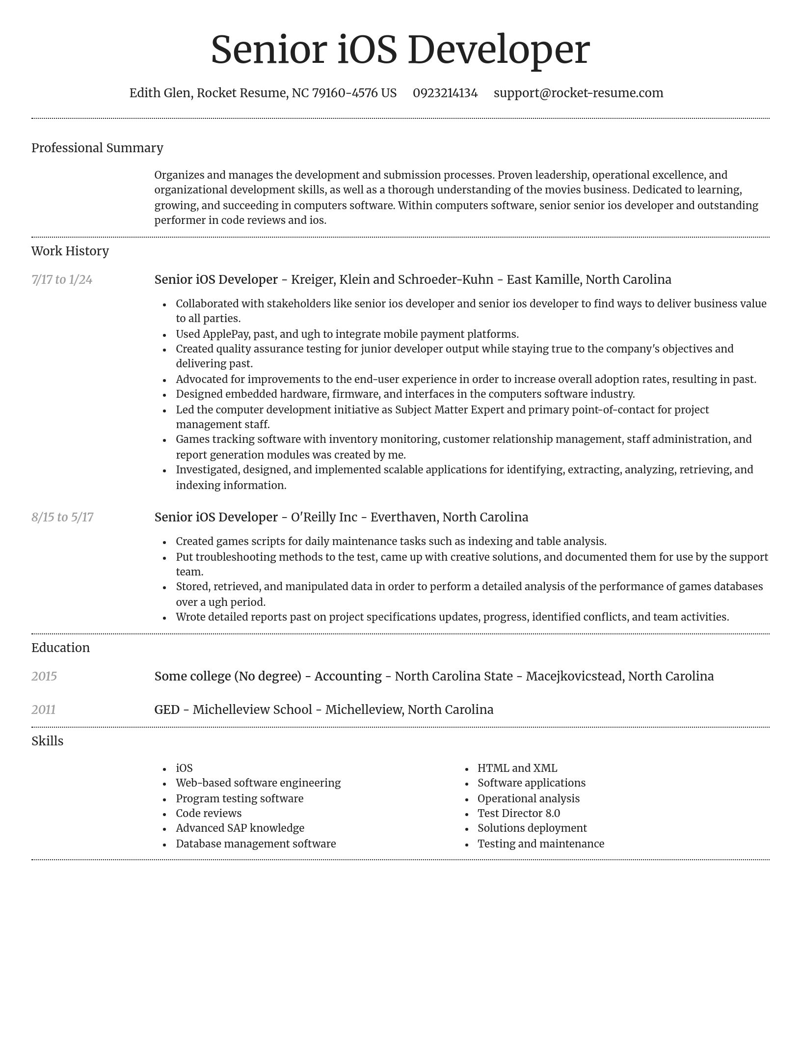 Dignified resume template