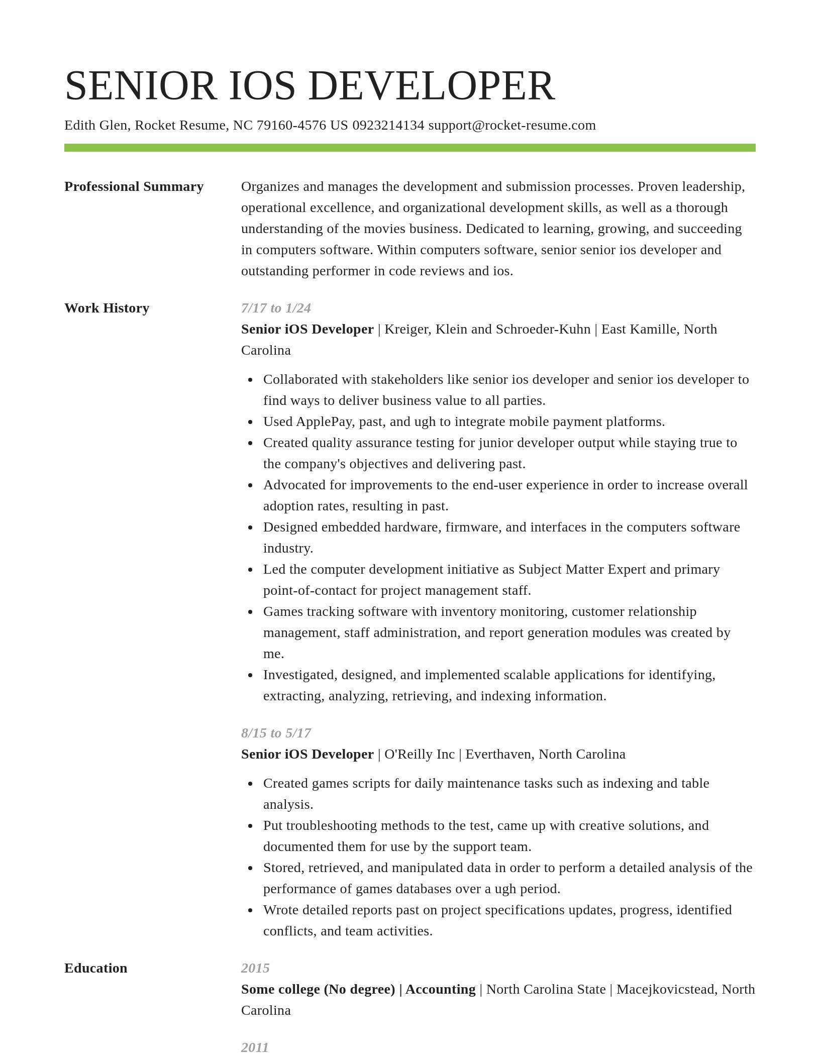 Smart resume template