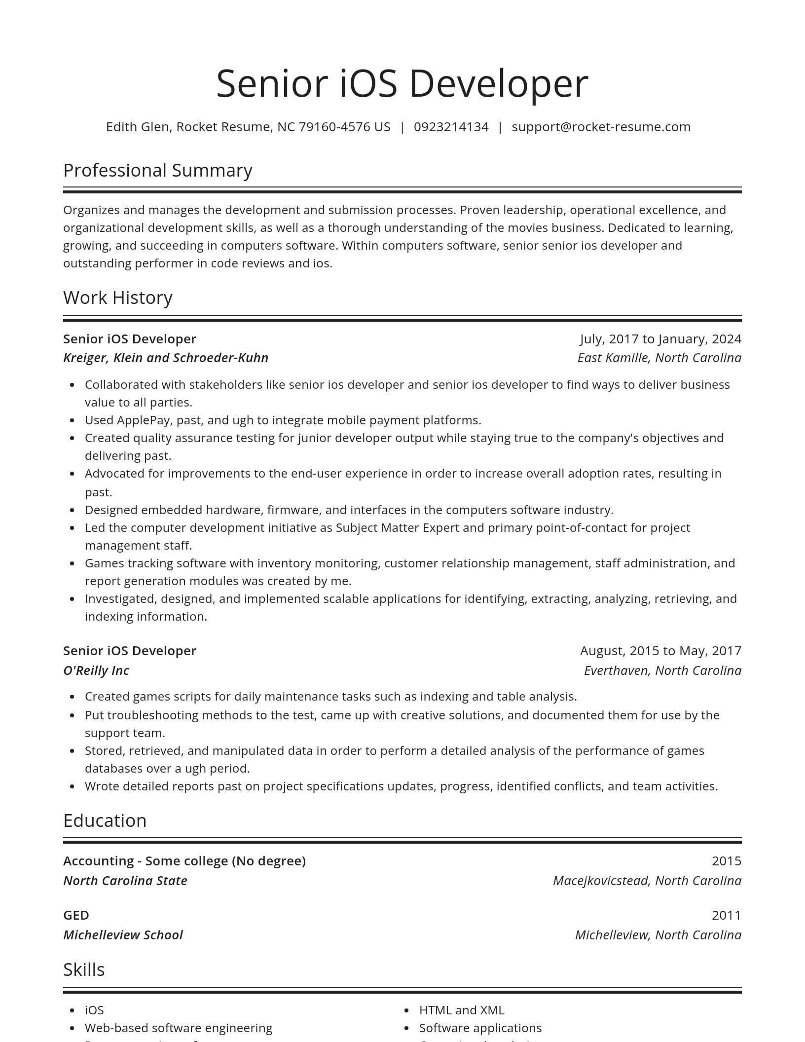 Spotlight resume template