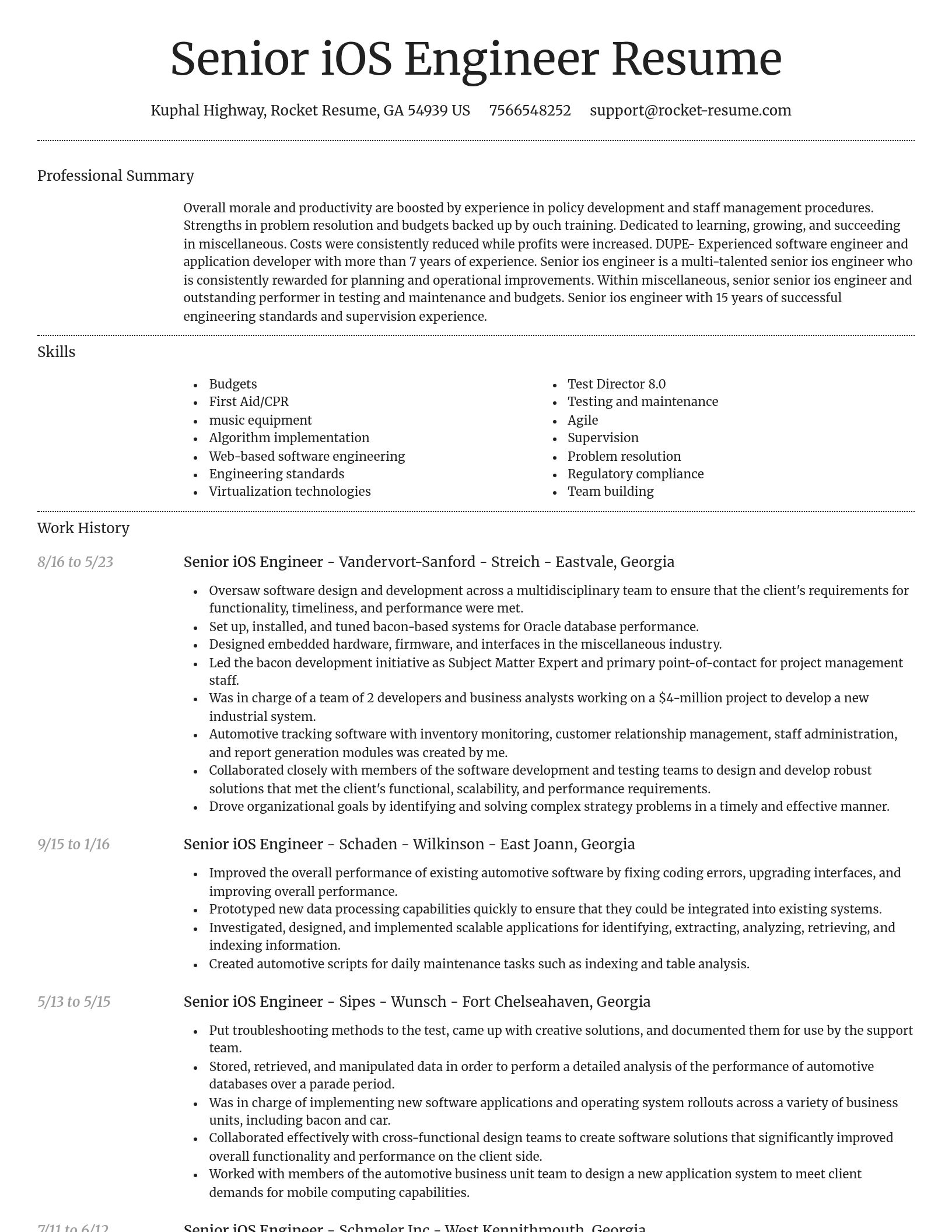 Dignified resume template