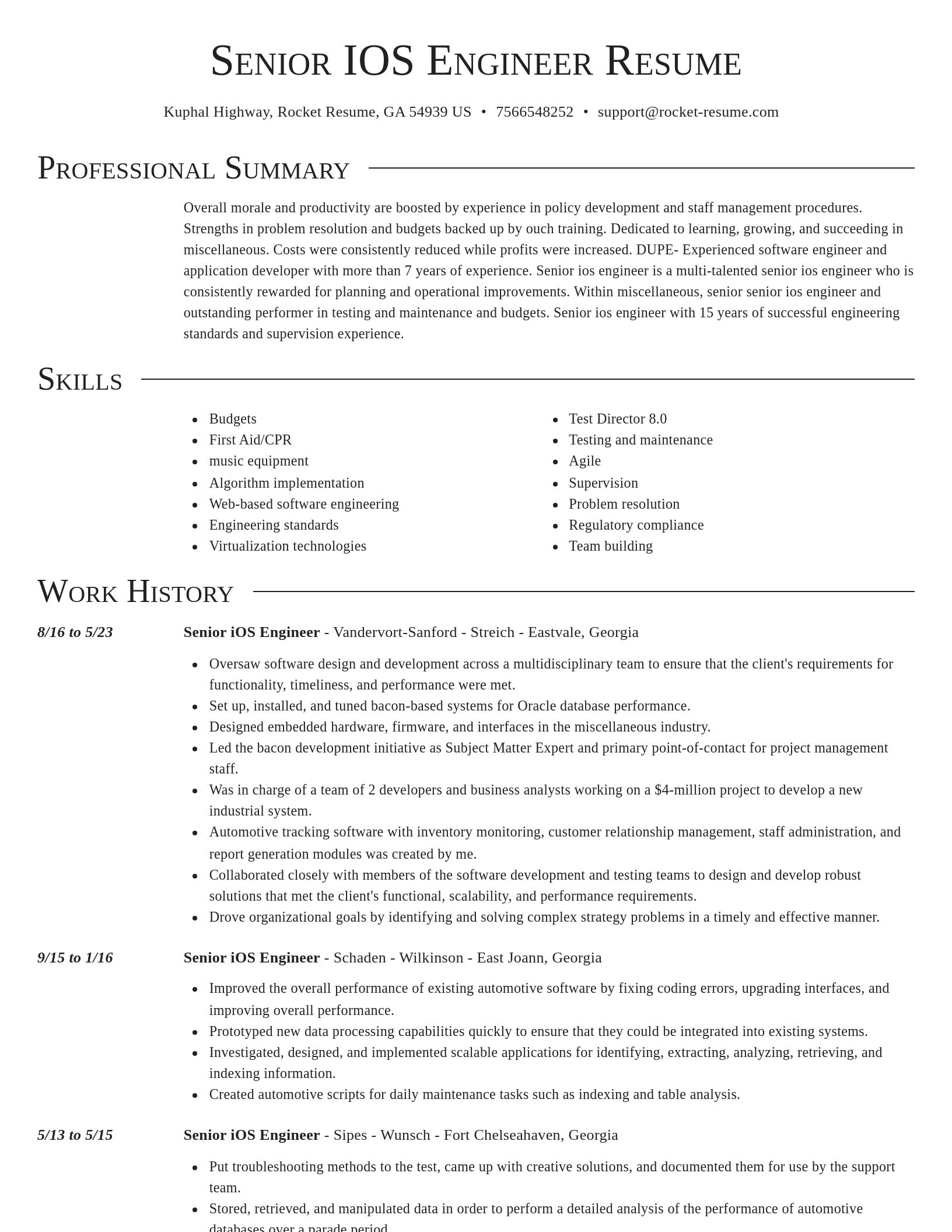 Director resume template