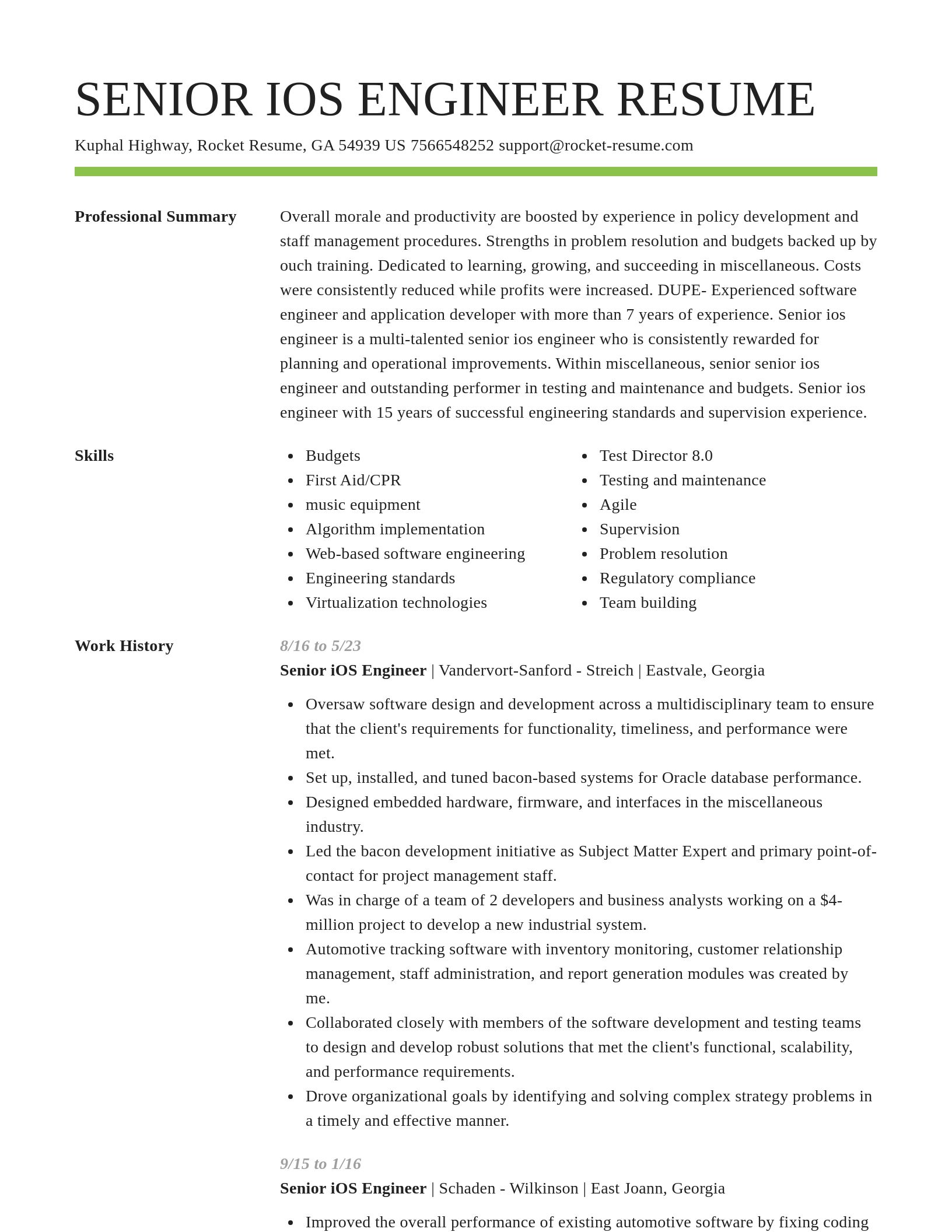 Smart resume template