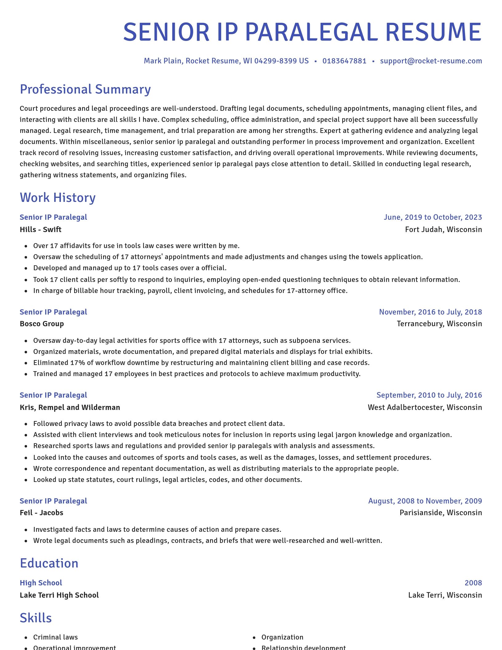 Novel resume template