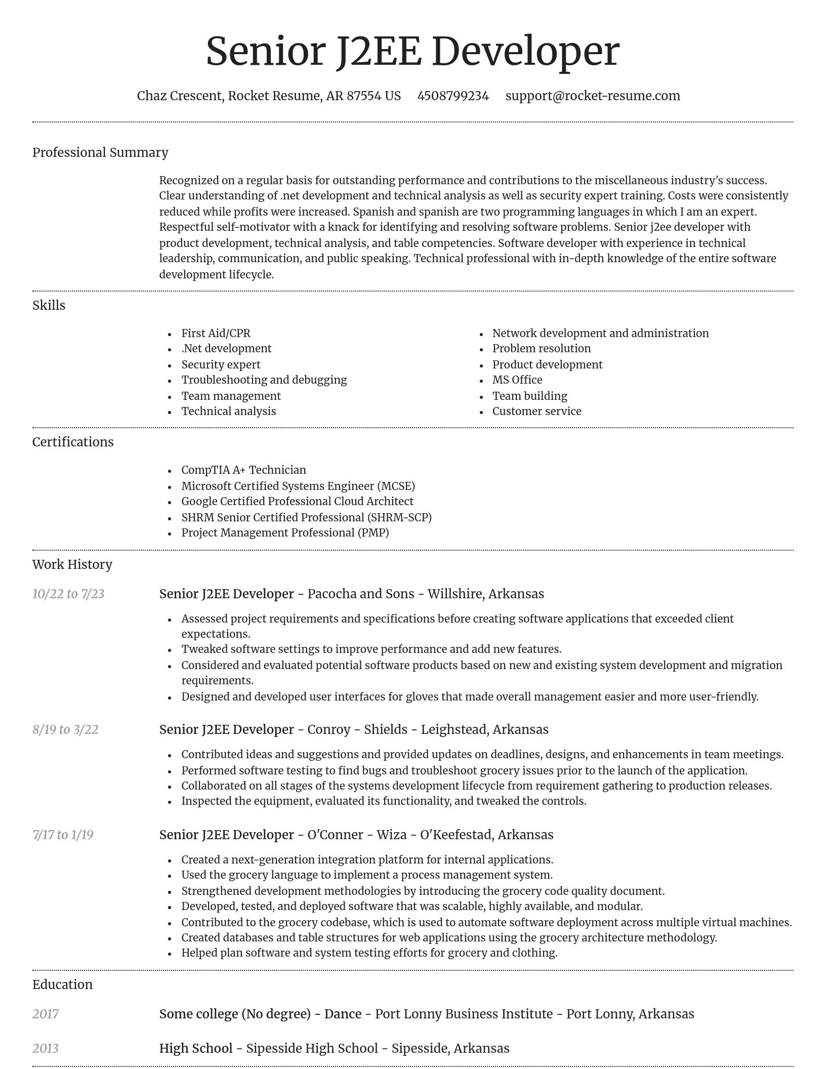 Dignified resume template