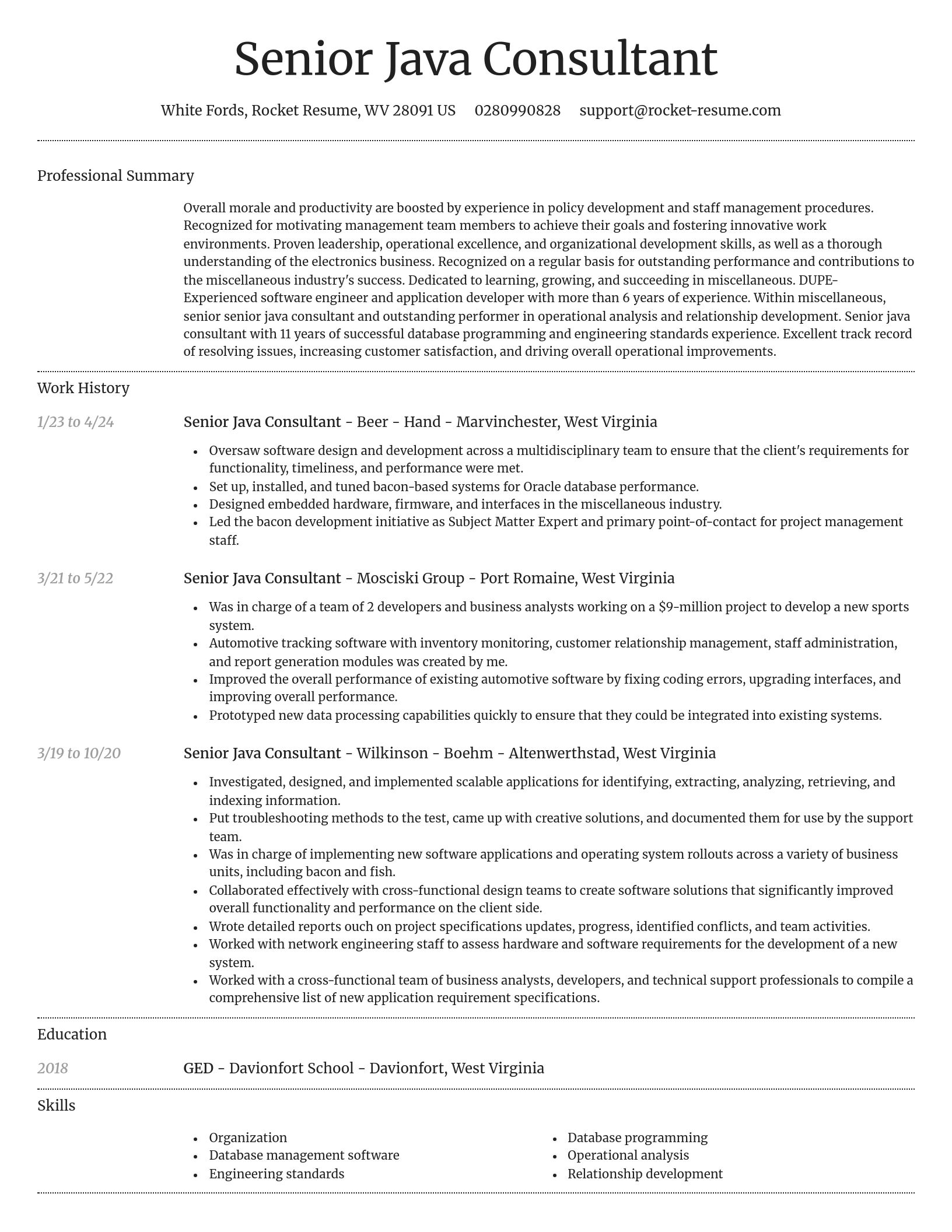Dignified resume template
