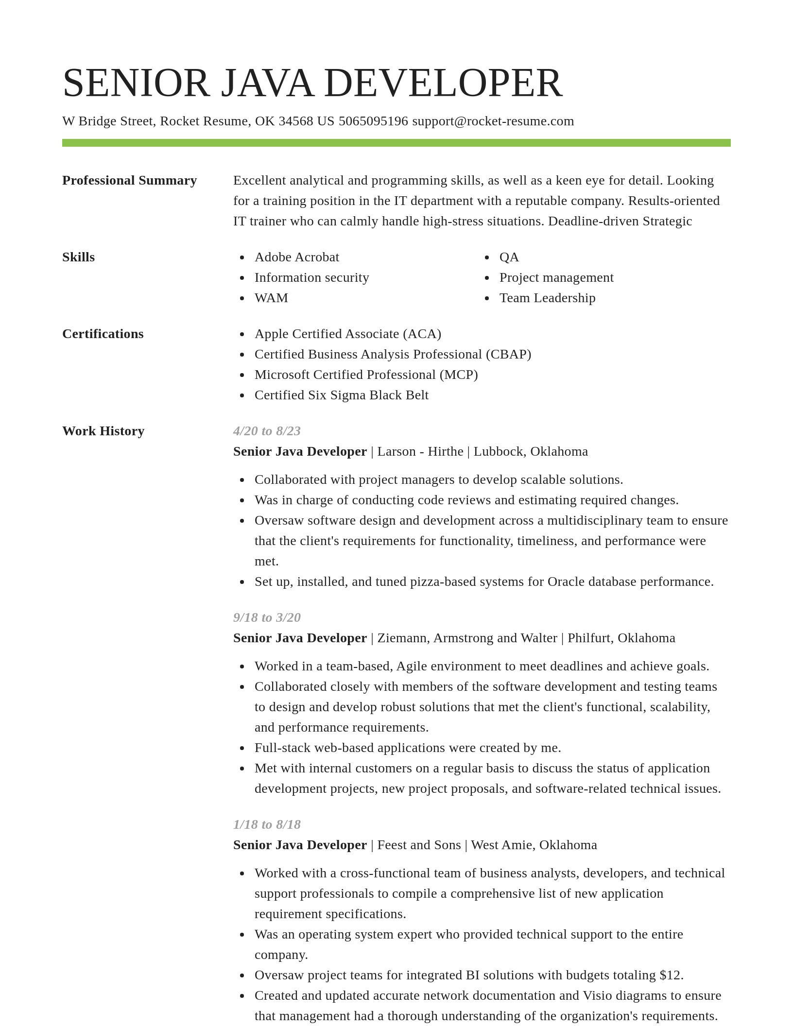 Smart resume template