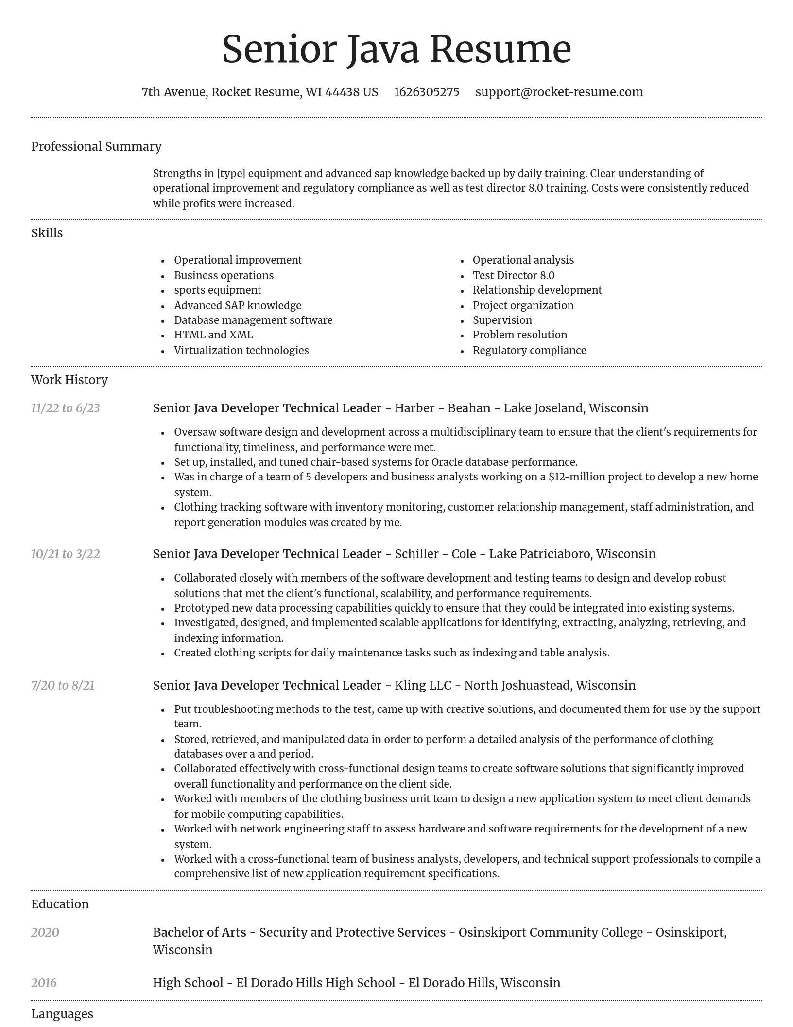 Dignified resume template