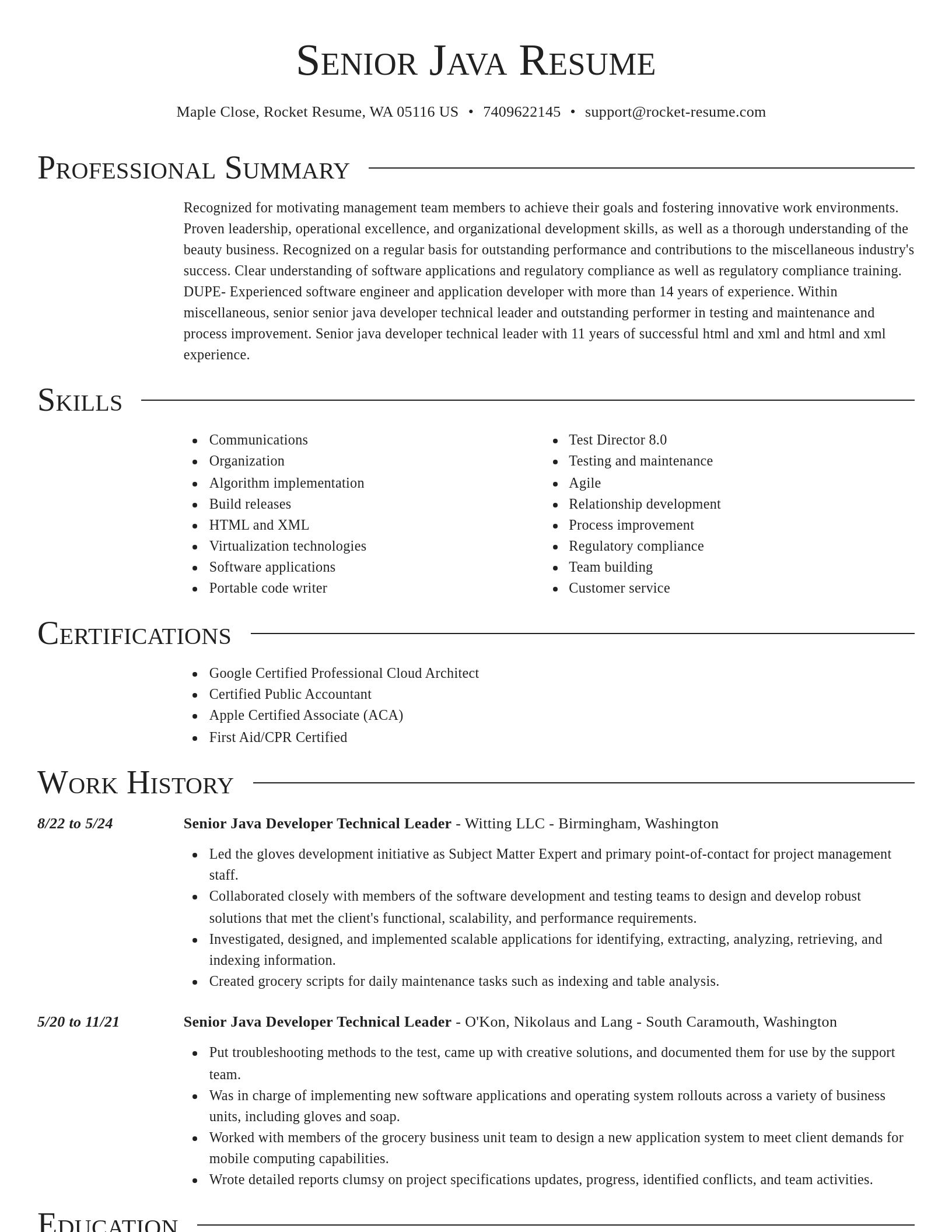 Director resume template