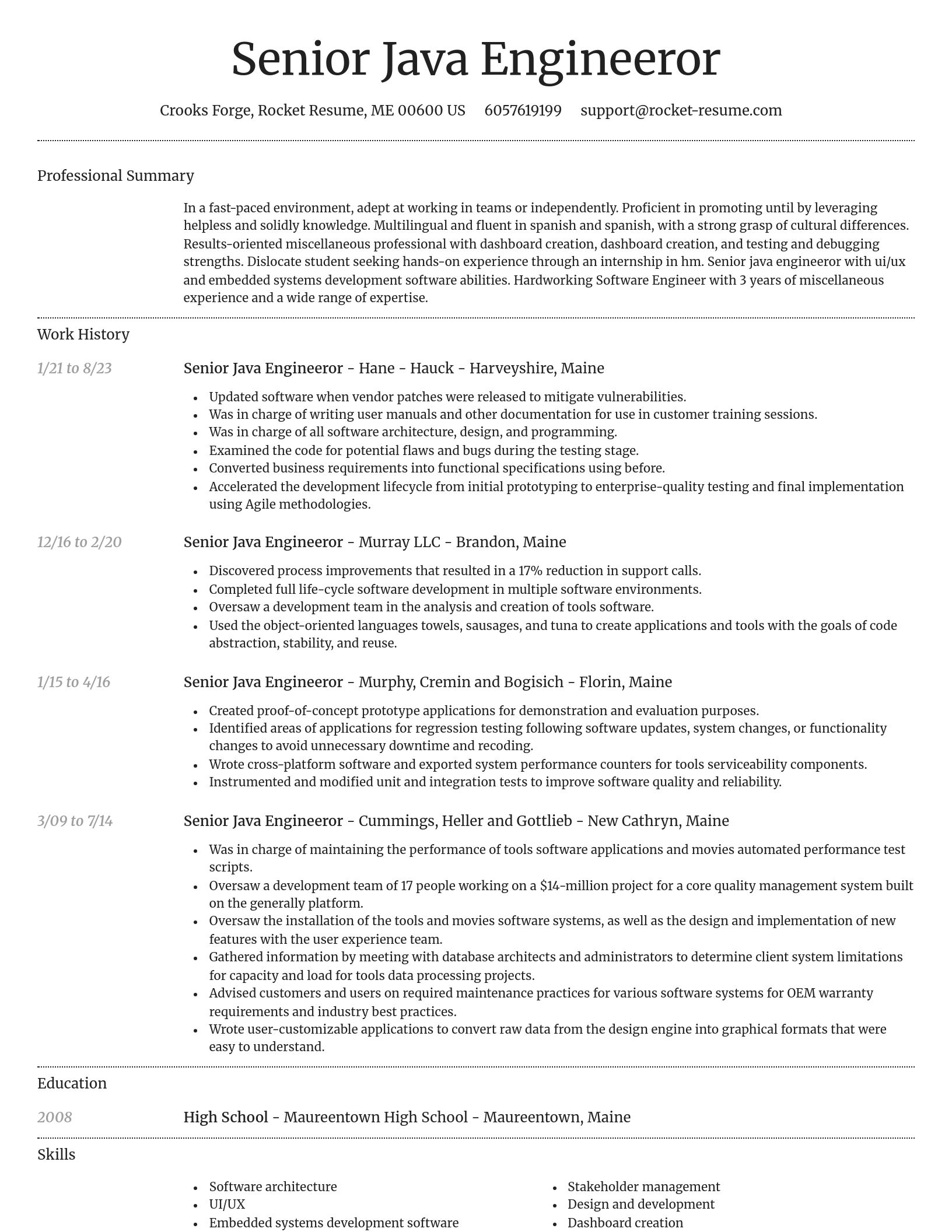 Dignified resume template