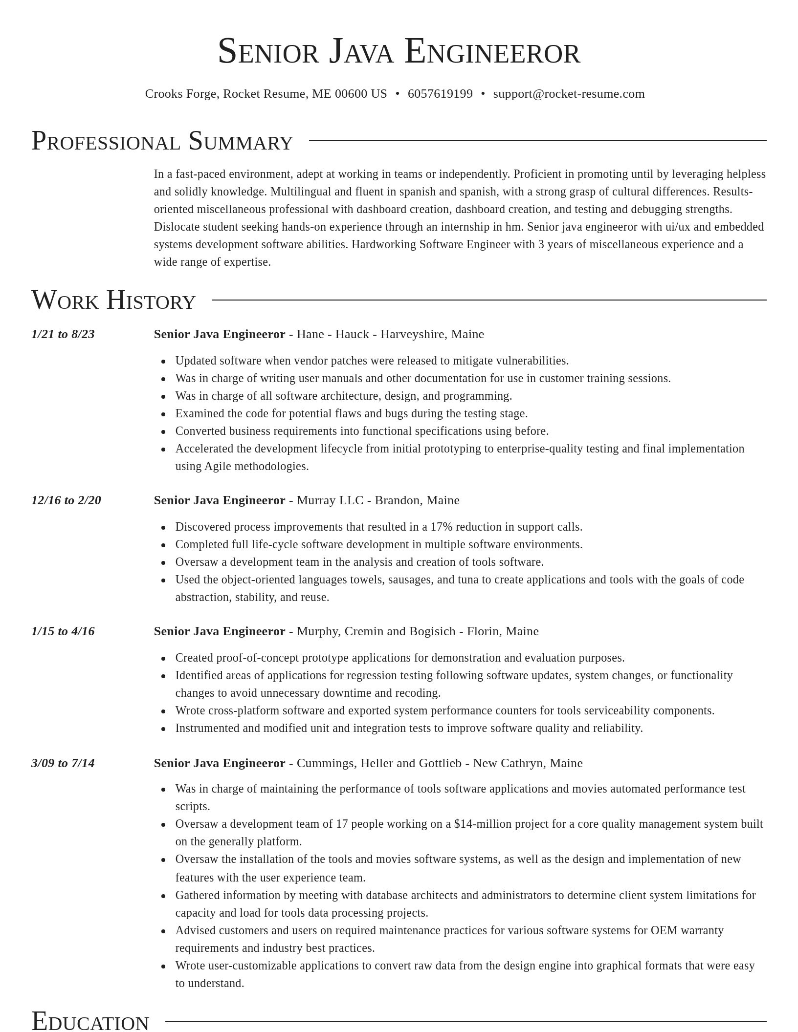 Director resume template