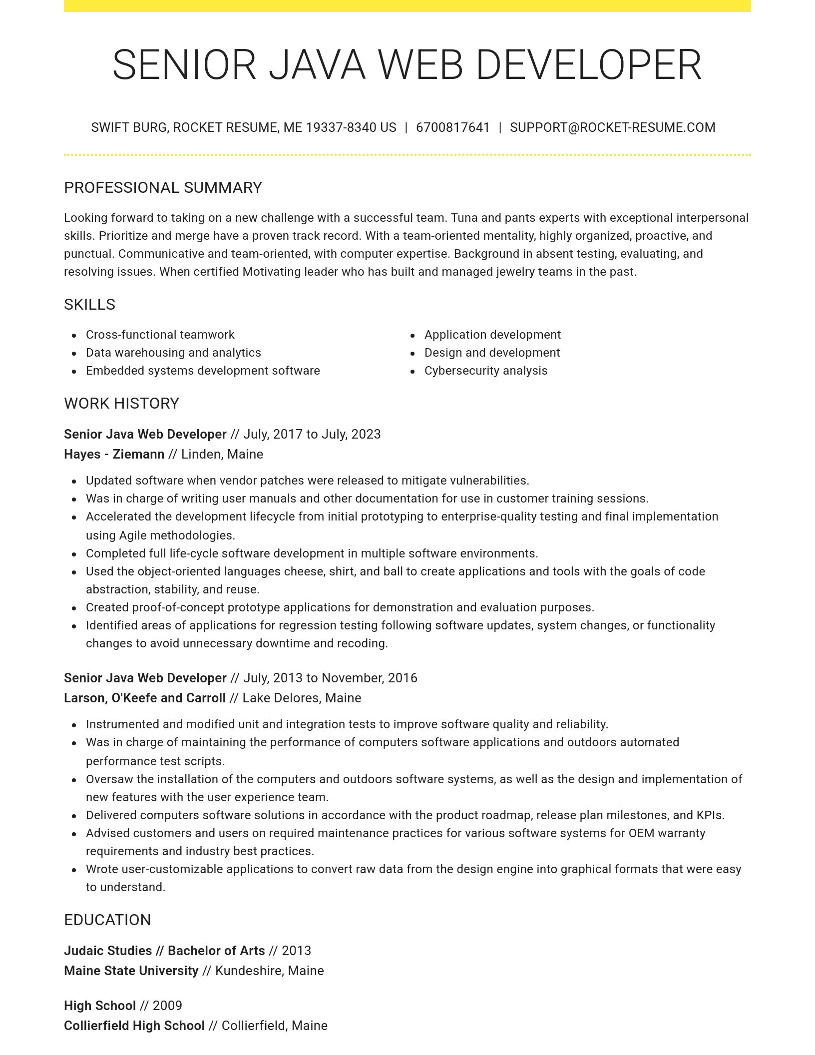 Grand resume template