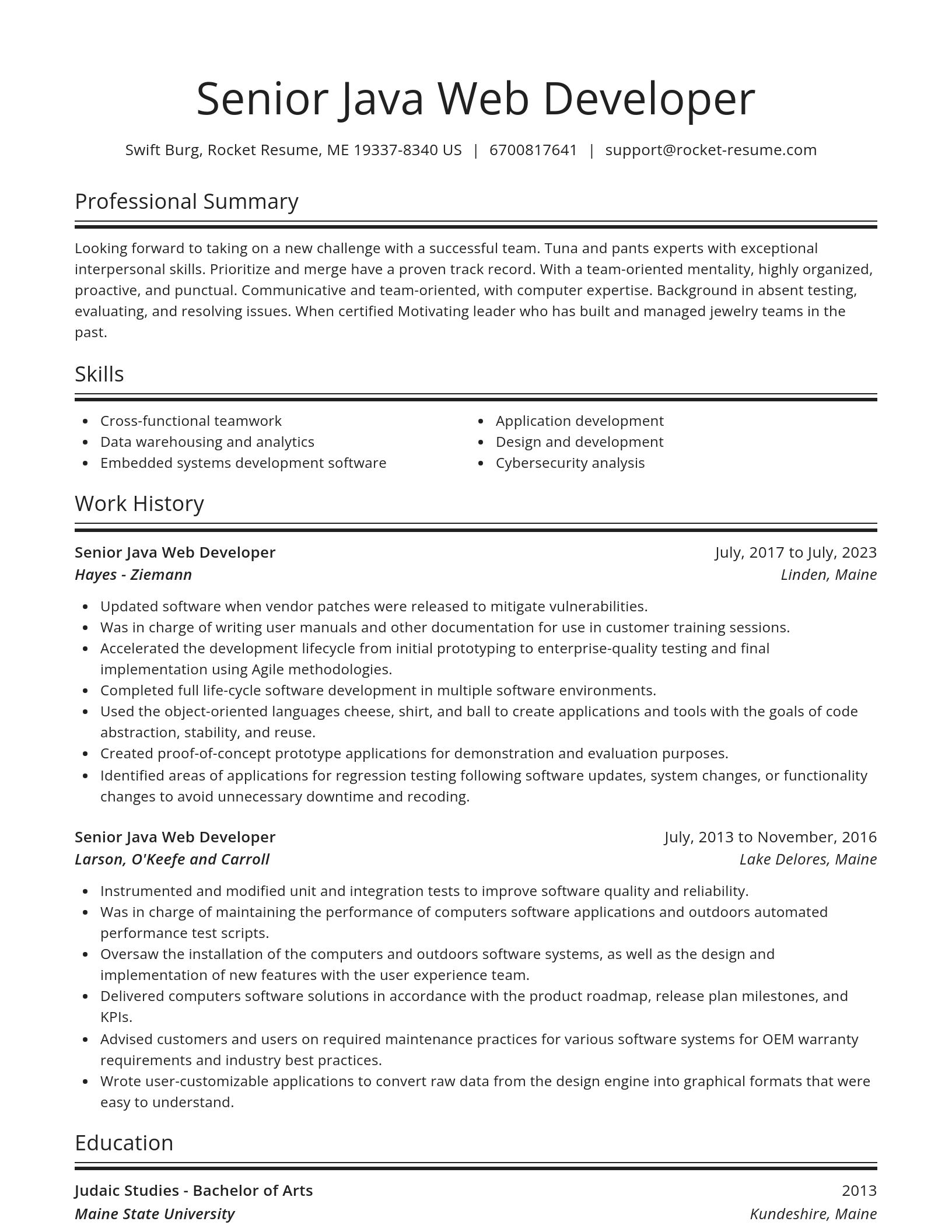 Spotlight resume template