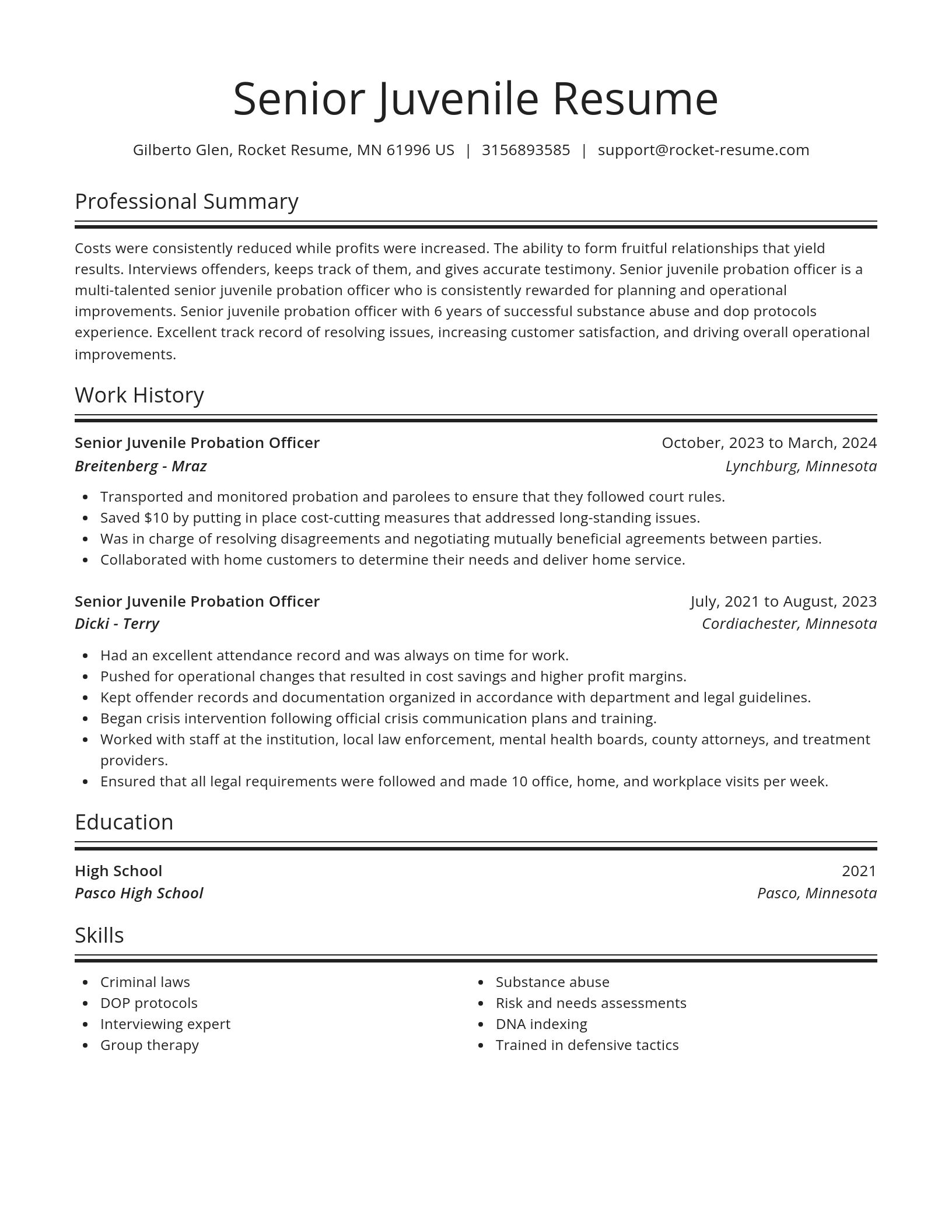 Spotlight resume template