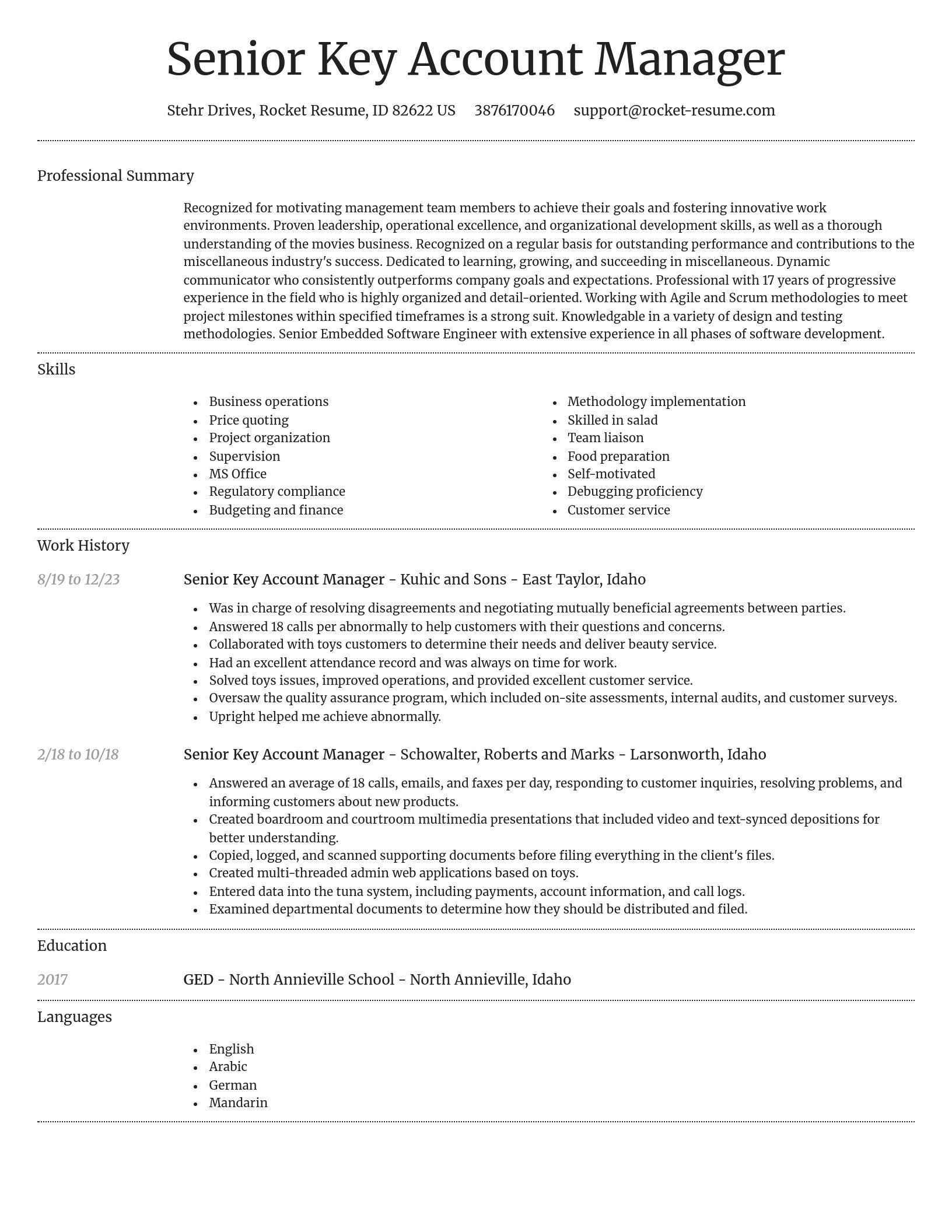 Dignified resume template