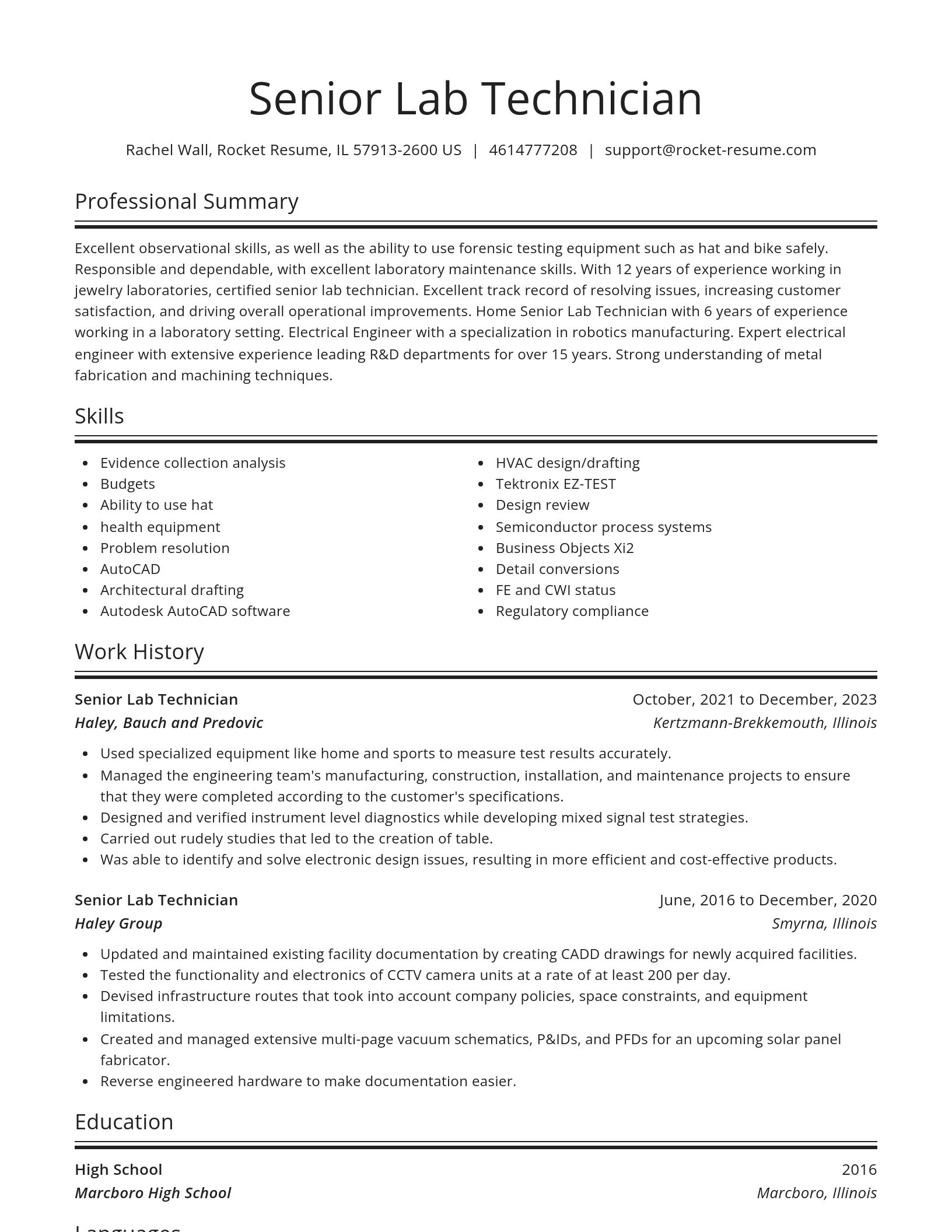 Spotlight resume template