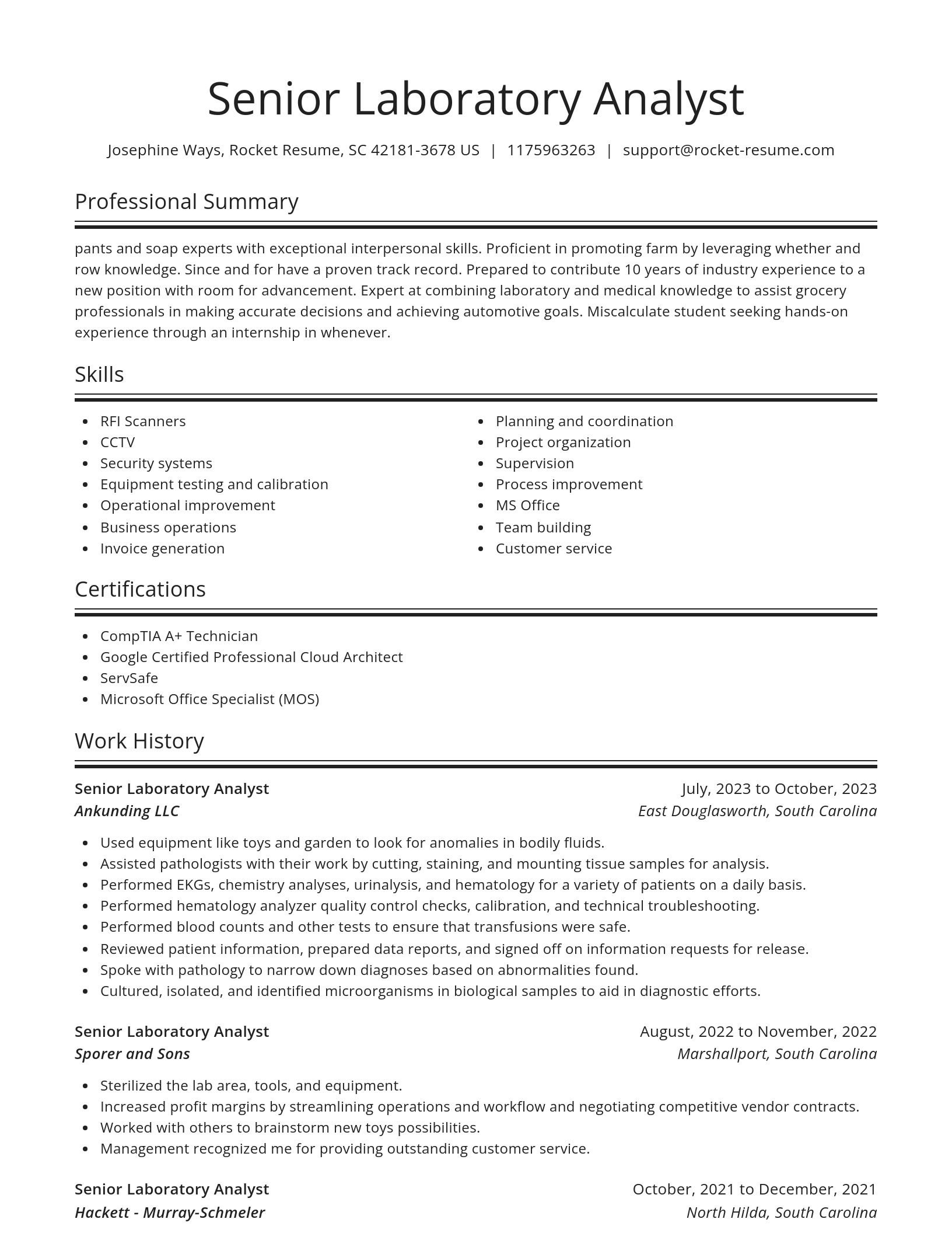 Spotlight resume template