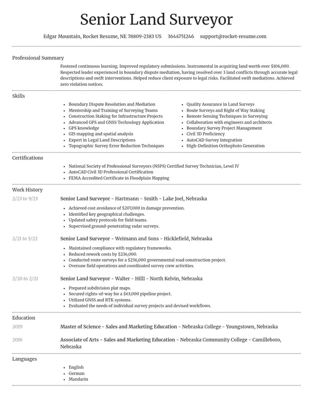 Dignified resume template