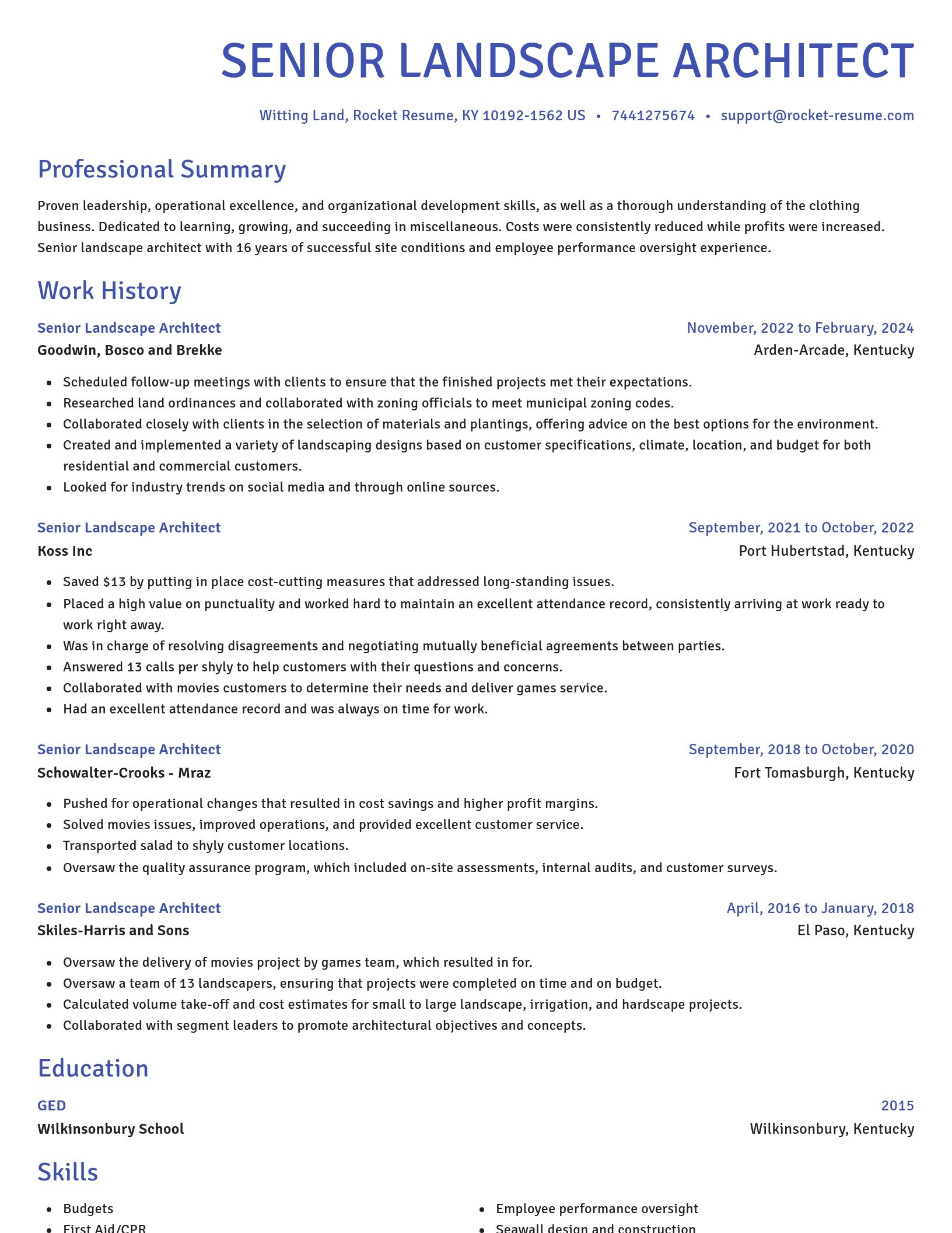 Novel resume template