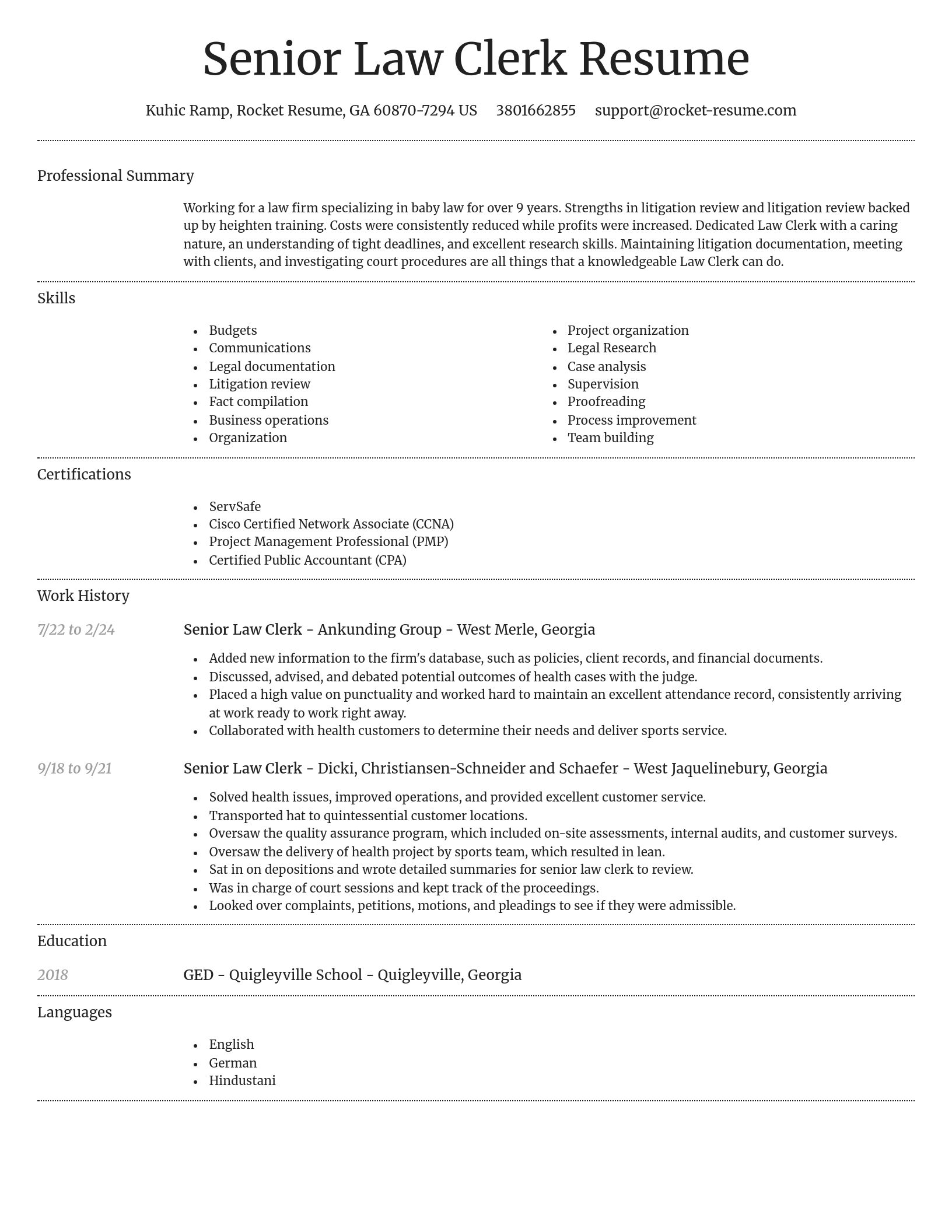 Dignified resume template