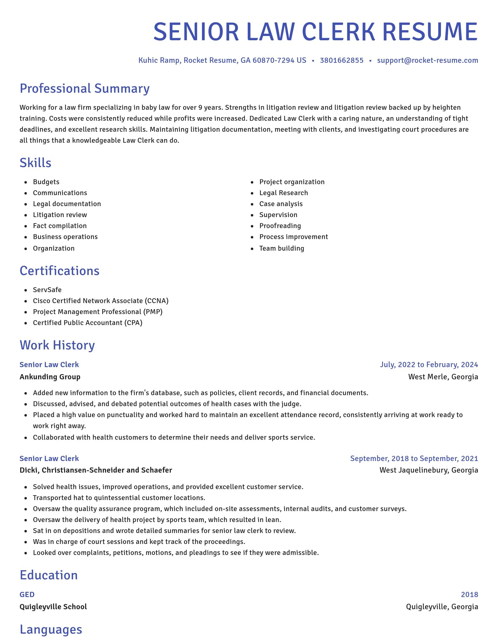 Novel resume template
