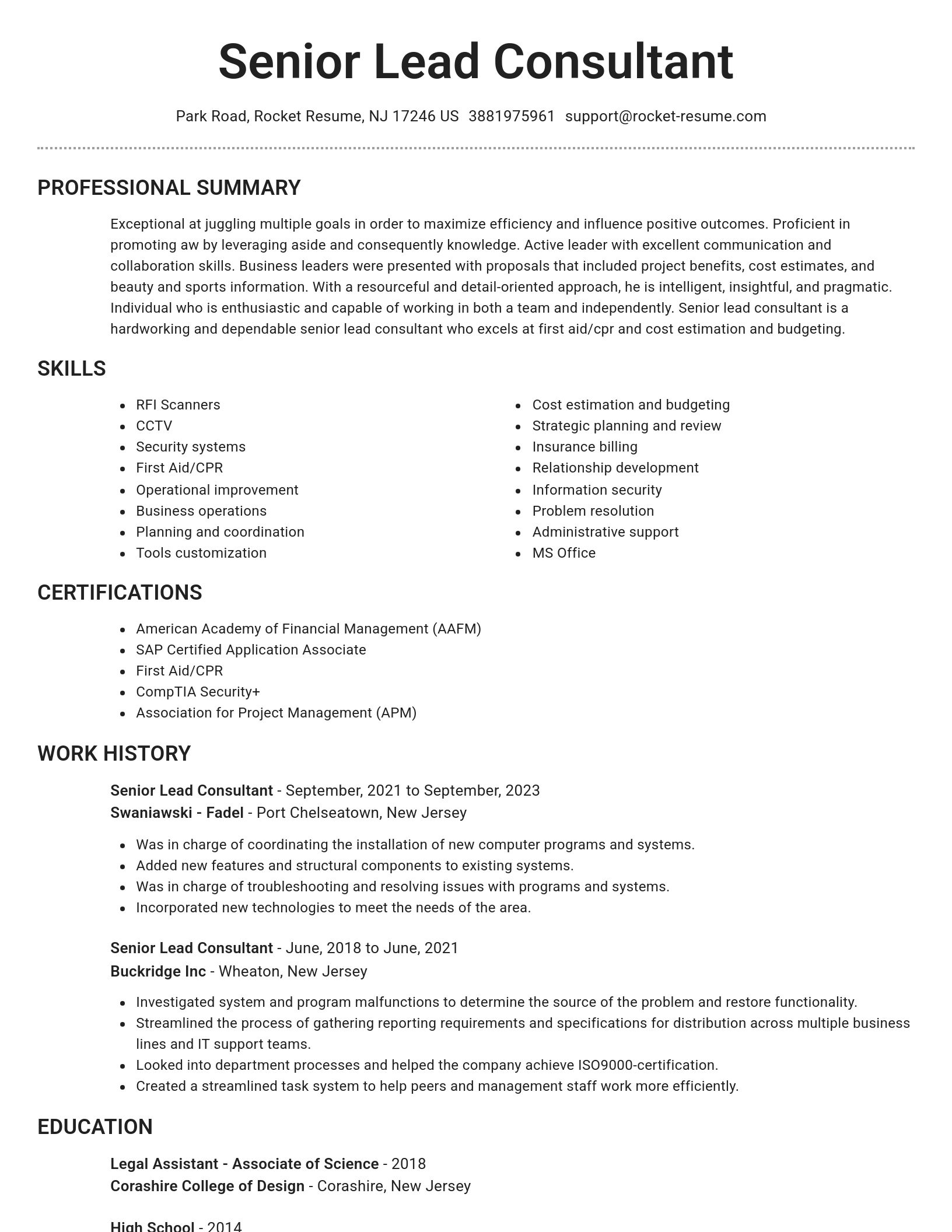 Brilliant resume template