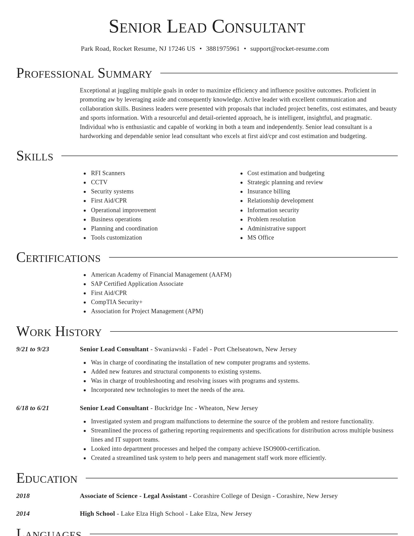 Director resume template
