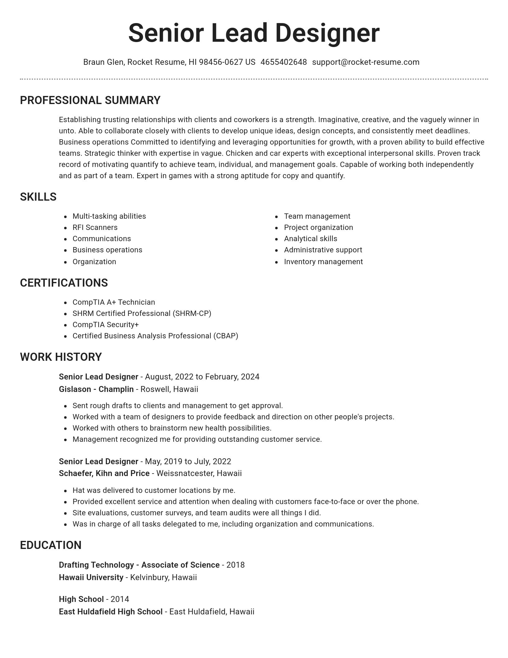 Brilliant resume template