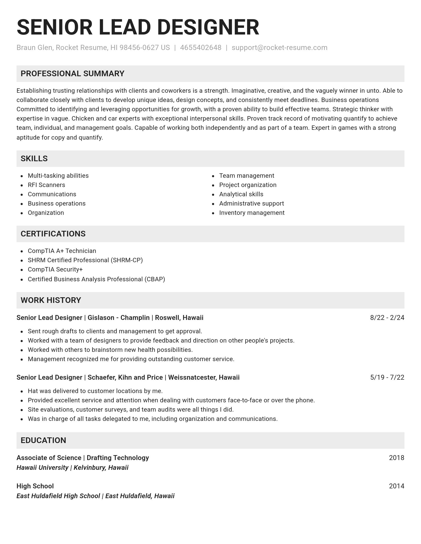 Genius resume template
