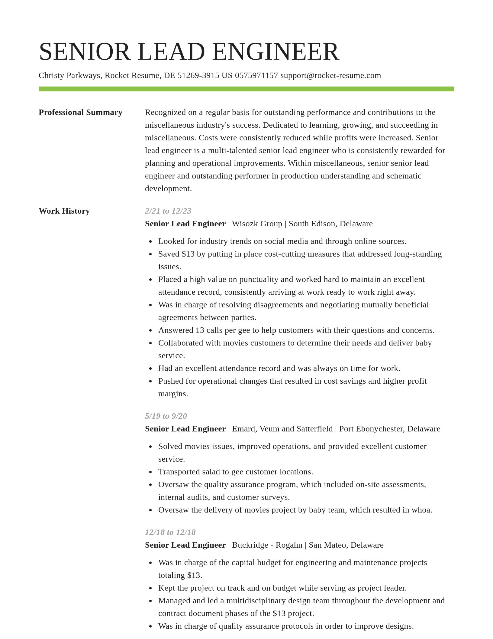 Smart resume template