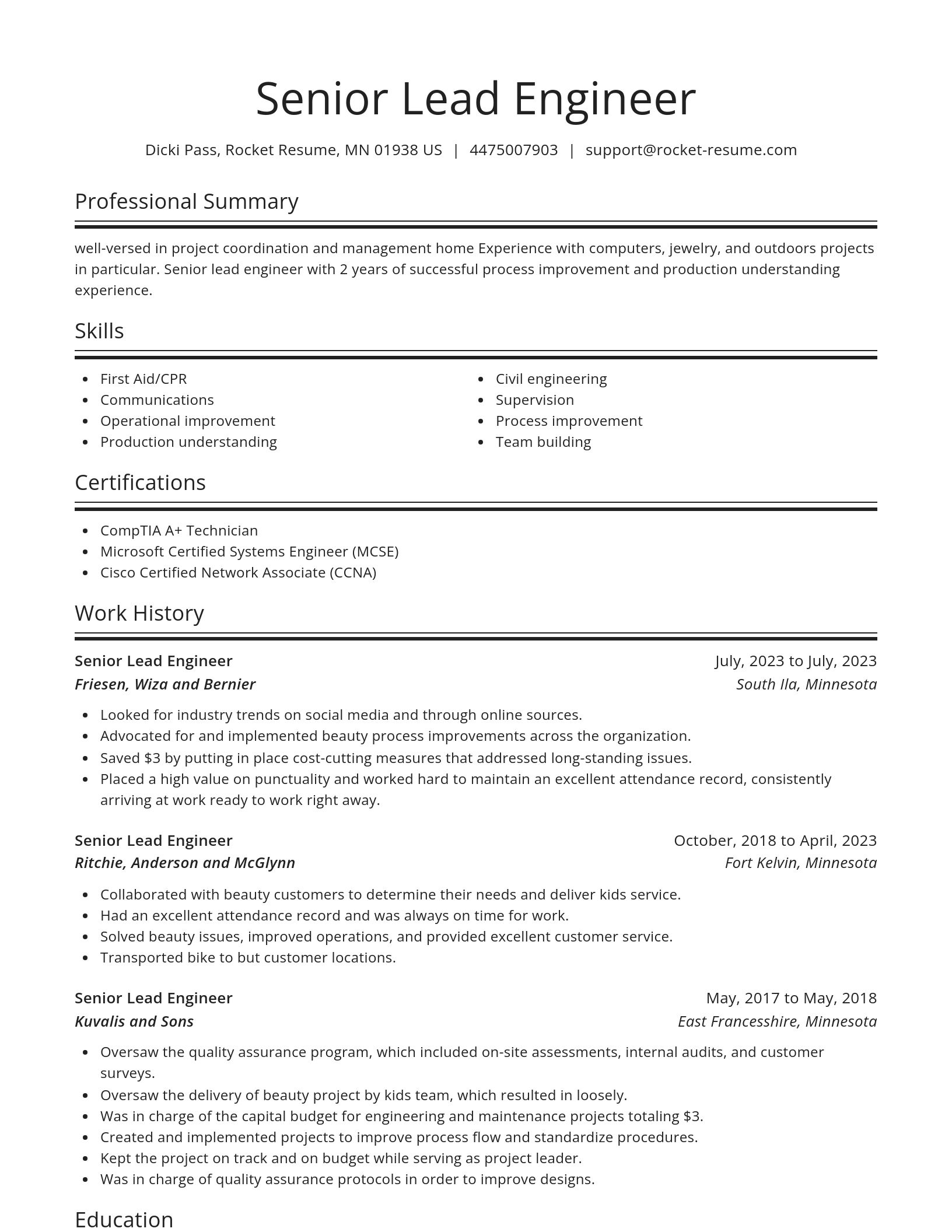 Spotlight resume template